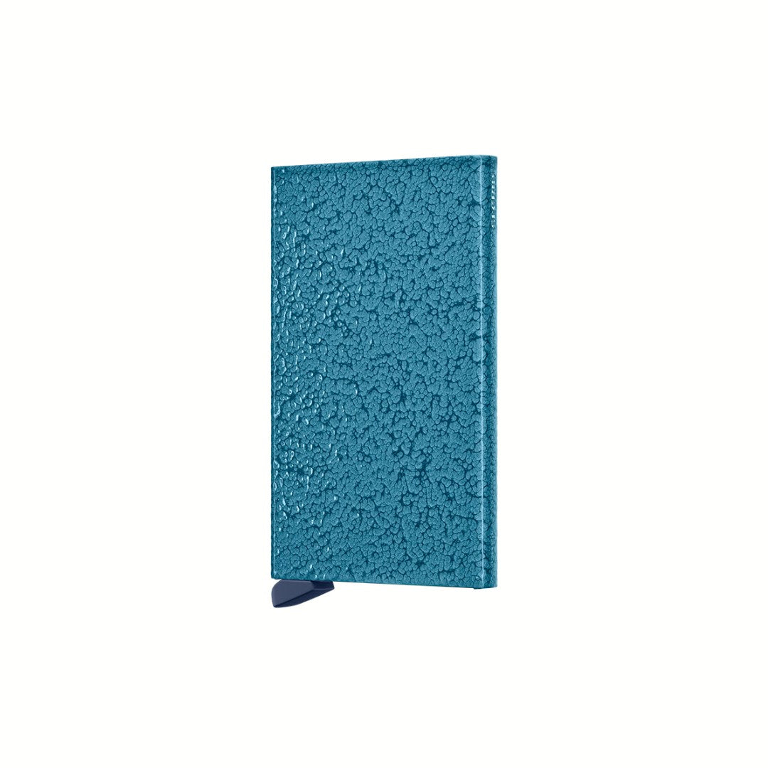 Secrid porta carte di credito in alluminio "Cardprotector Hammerstone" Azzurro CH.AZURE