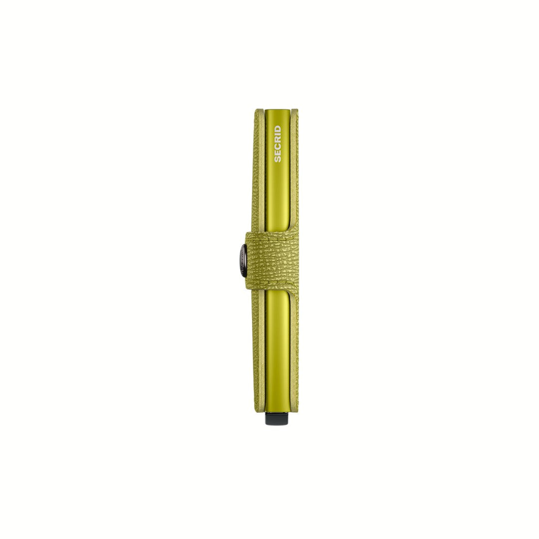 Secrid portafogli compatto in alluminio e pelle "Miniwallet Crisple" Lime MC.LIME