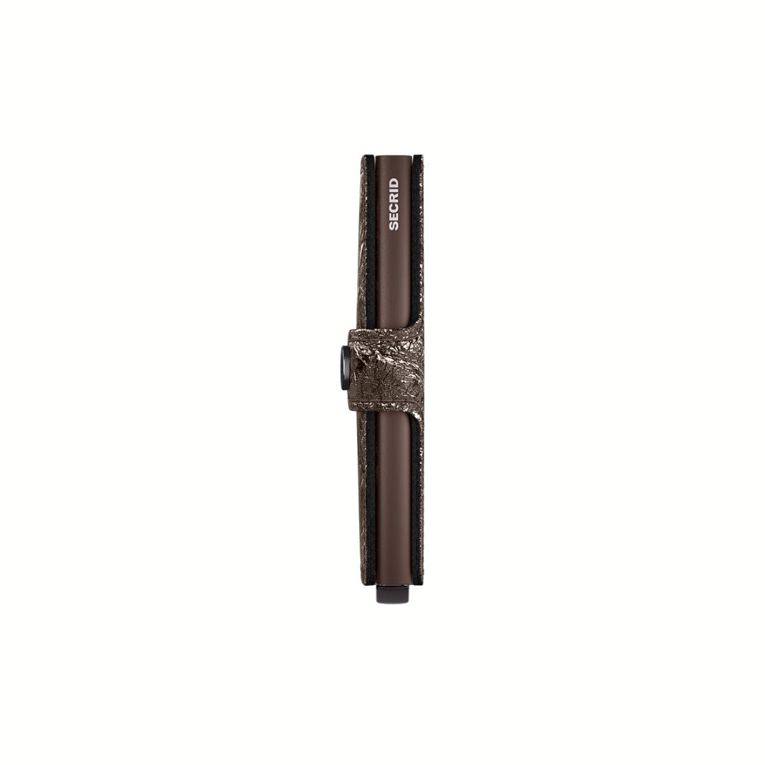 Secrid portafogli compatto in alluminio e pelle "Miniwallet Crunch" Bronzo MCR.BRONZE