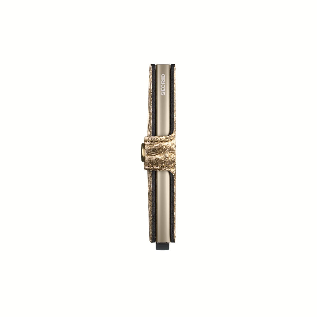 Secrid portafogli compatto in alluminio e pelle "Miniwallet Crunch" Oro MCR.GOLD