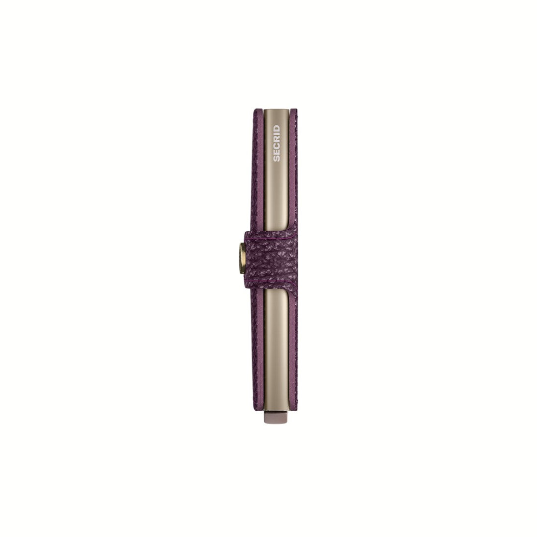 Secrid portafogli compatto in alluminio e pelle "Miniwallet Pebble" Viola MPE.GRAPE
