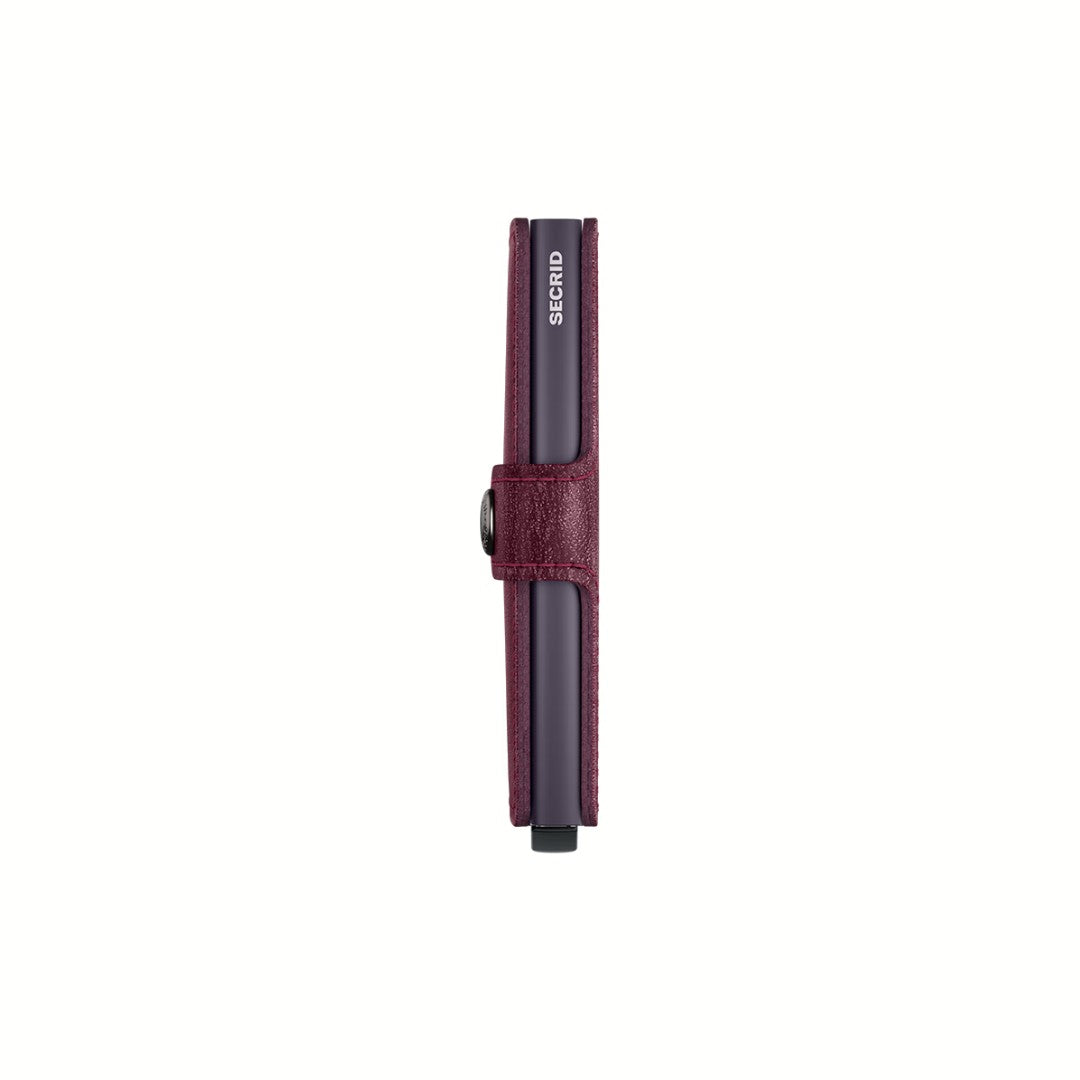 Secrid portafogli compatto in alluminio e pelle "Miniwallet Original" Bordeaux MO.CRANBERRY