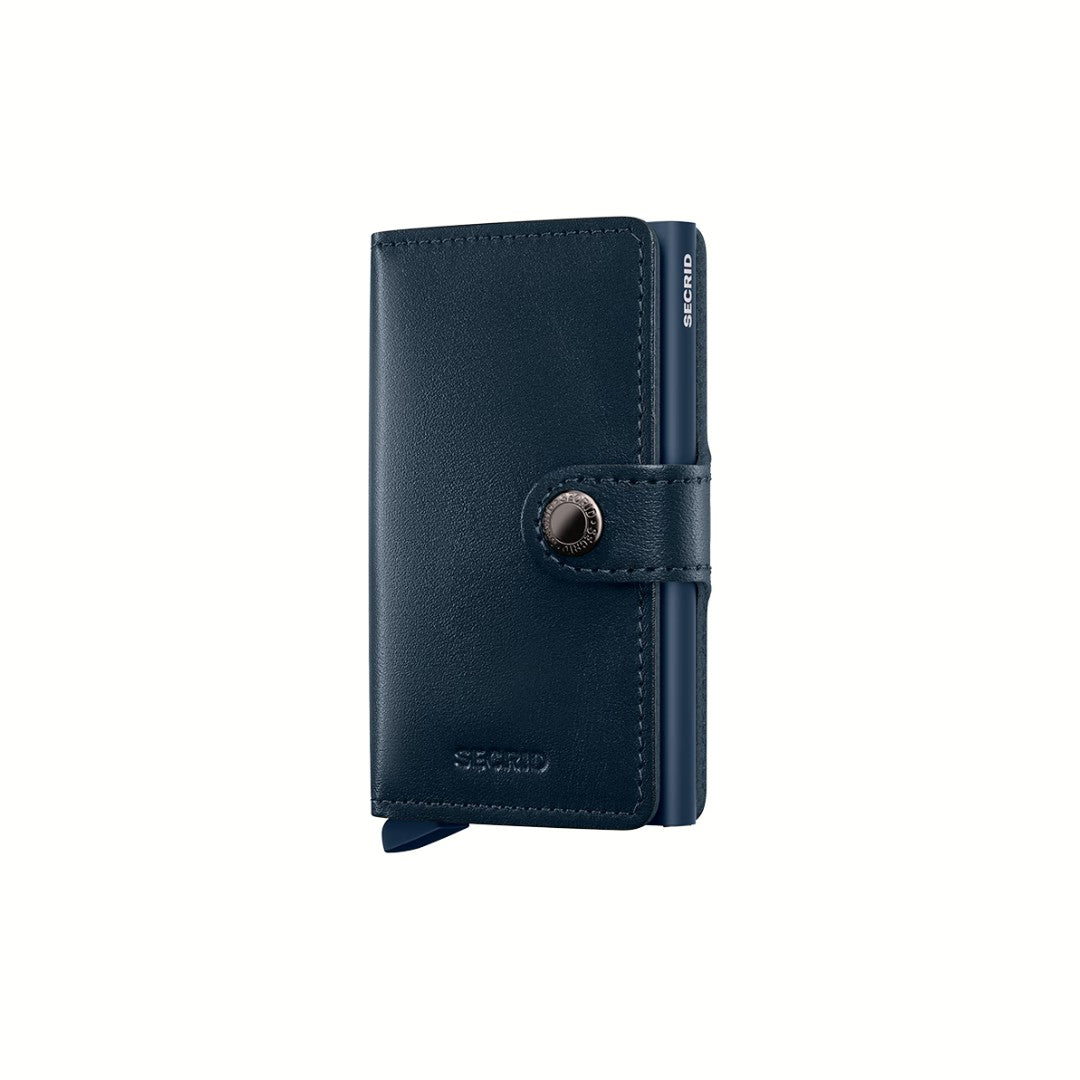 Secrid portafogli compatto in alluminio e pelle "Miniwallet Original" Blu MO.NAVY & NAVY