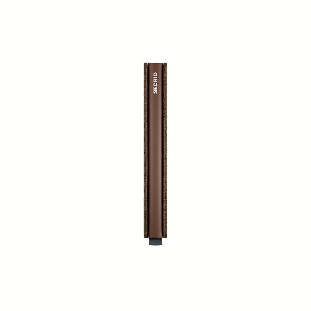 Secrid portafogli compatto in alluminio e pelle "Slimwallet Original" Marrone SO.CHOCOLATE