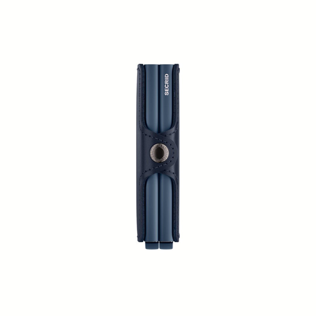 Secrid portafogli compatto in alluminio e pelle "Twinwallet Original" Blu TO.NAVY & NAVY