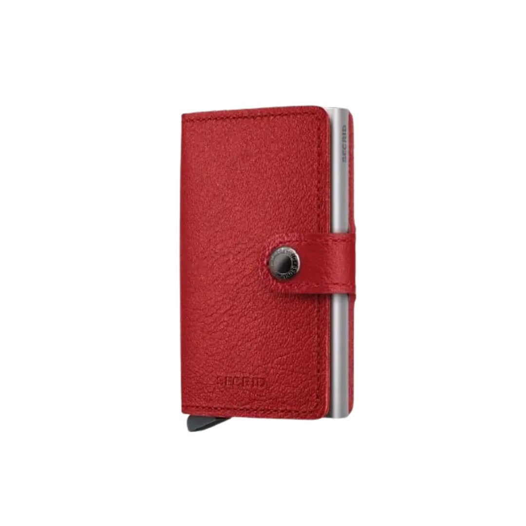 Secrid portafogli compatto in alluminio e pelle "Miniwallet Basic" Rosso MB.RED