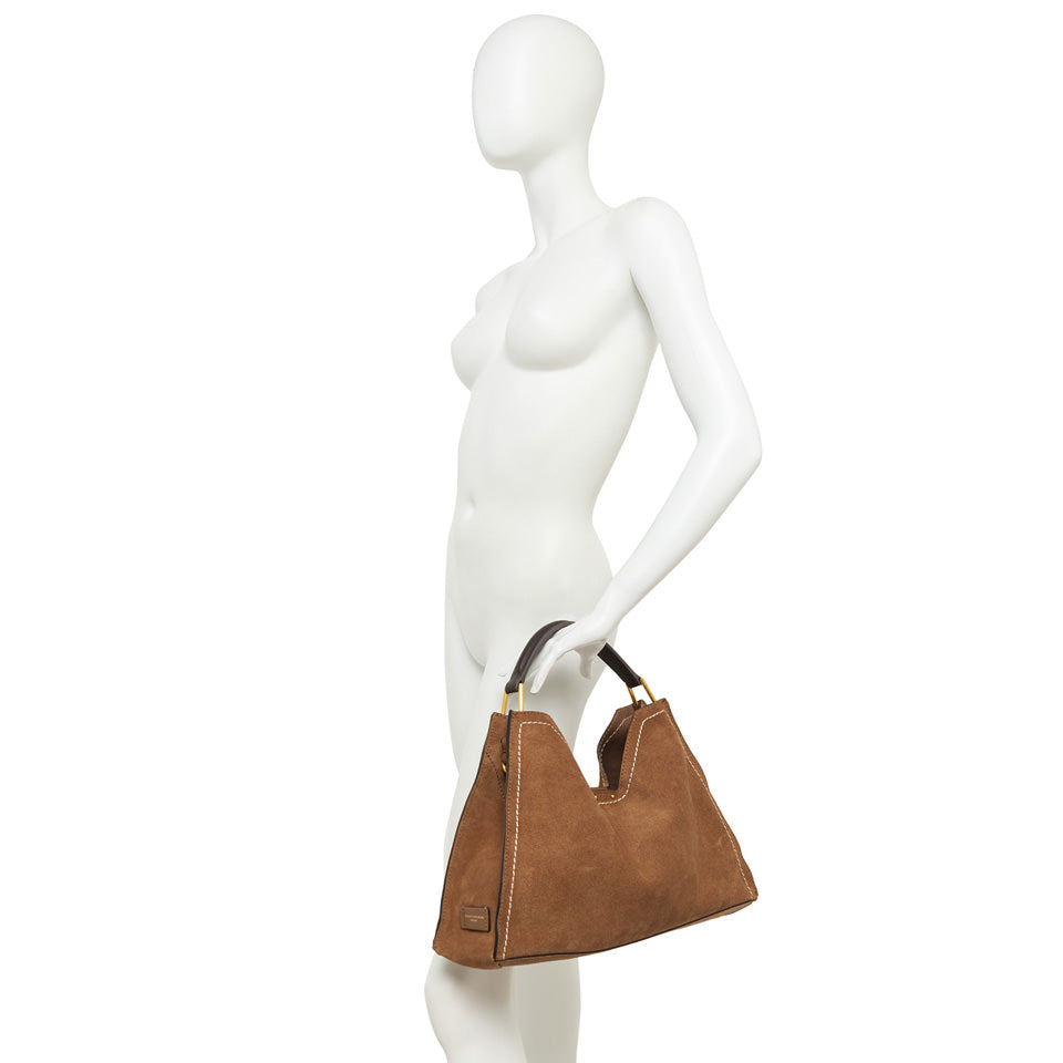 Gianni Chiarini borsa a mano in camoscio "Aurora" Cuoio BS12286 CM-PLMCP.1478 CARAMEL