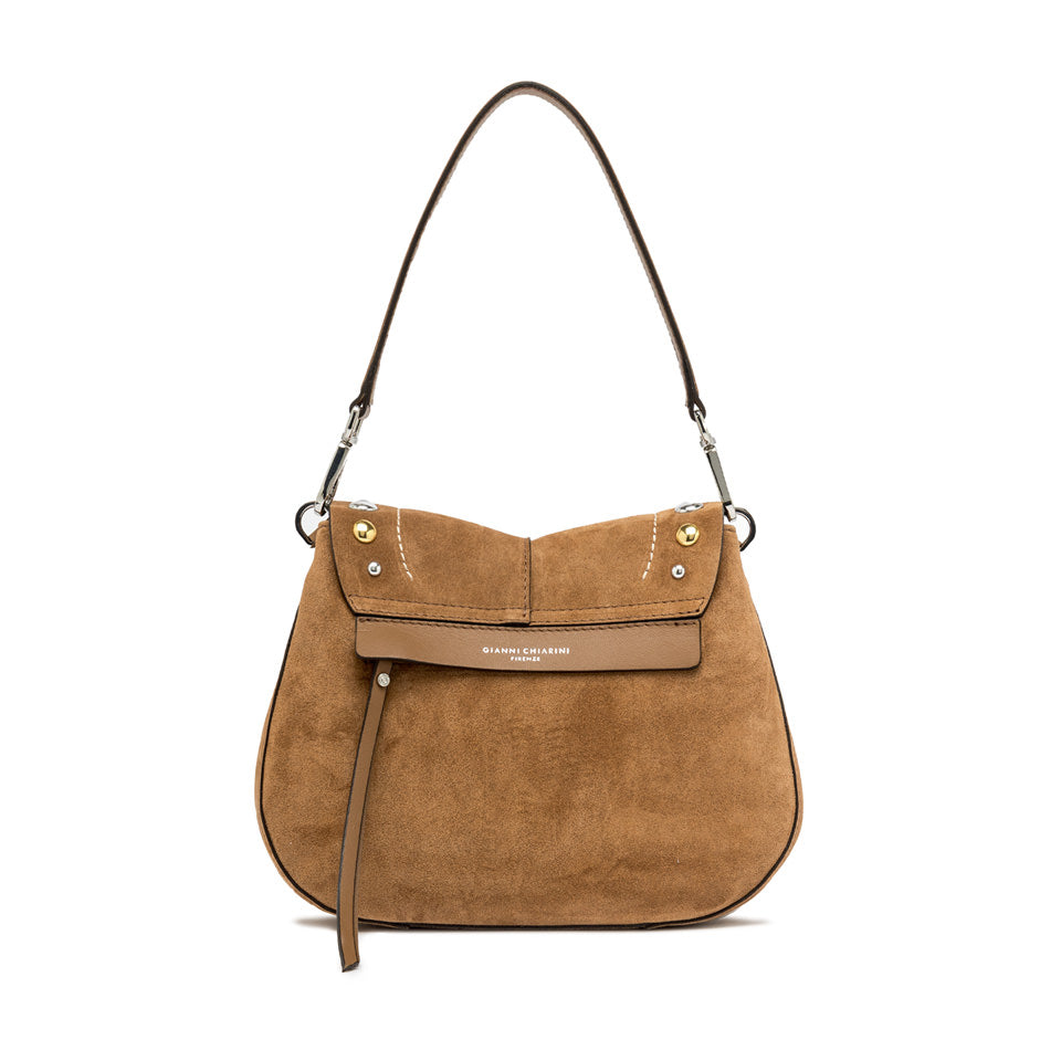 Gianni Chiarini borsa a spalla in camoscio "Helena Round" Cuoio BS12386 CMBRC.1478 CARAMEL