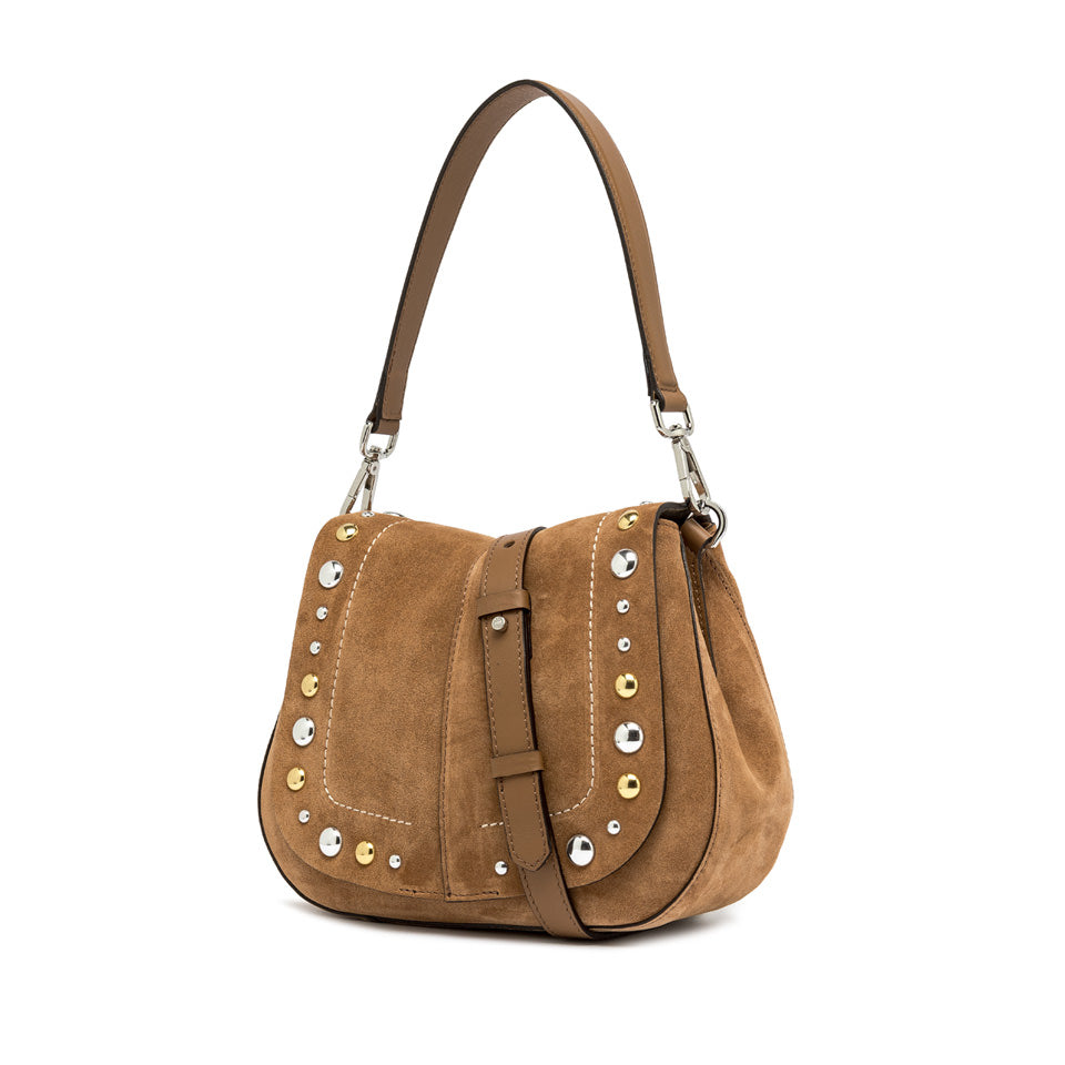 Gianni Chiarini borsa a spalla in camoscio "Helena Round" Cuoio BS12386 CMBRC.1478 CARAMEL