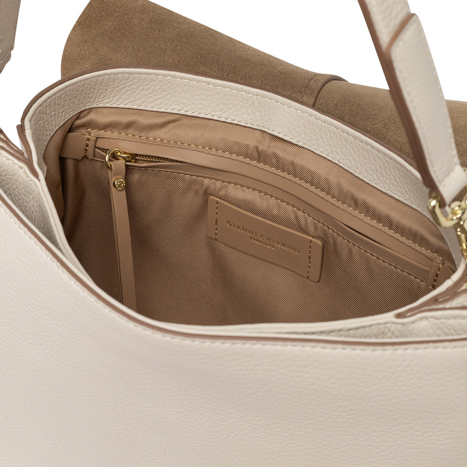 Gianni Chiarini borsa a spalla in pelle "Helena Round" Bianco BS6037COMM GRN-NAOP.3890 MARBL
