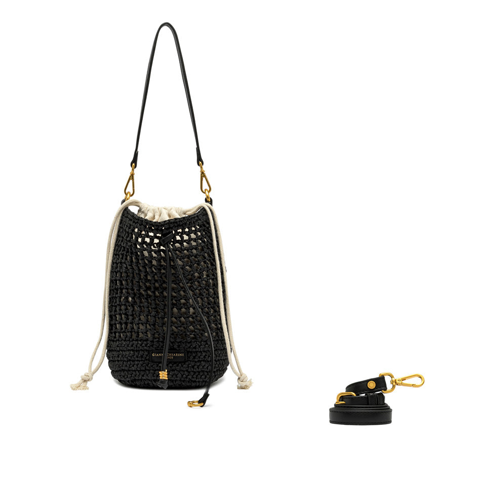 Gianni Chiarini borsa secchiello in tessuto "Nefeli" Nero BS11951 COMM STR-CRCH.001 NERO
