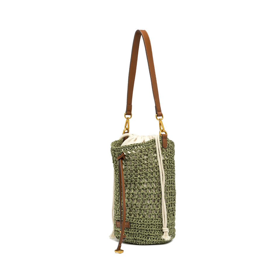 Gianni Chiarini borsa secchiello in tessuto "Nefeli" Verde BS11951 COMM STR-CRCH.11730 TA