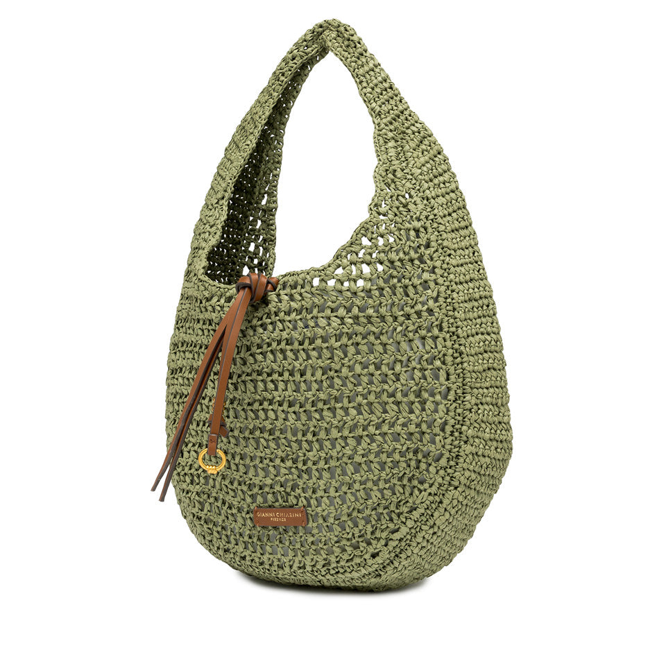 Gianni Chiarini borsa a spalla in tessuto "Nefeli" Verde BS11954 COMM STR-CRCH.11730 TA