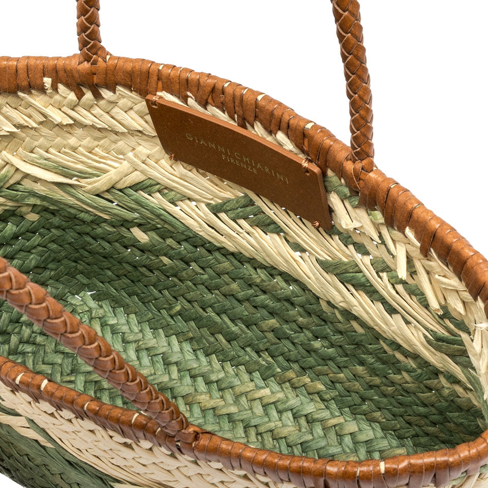 Gianni Chiarini borsa shopping in rafia "Paloma" Verde BS11311 COMM STRAWINT.14366 W