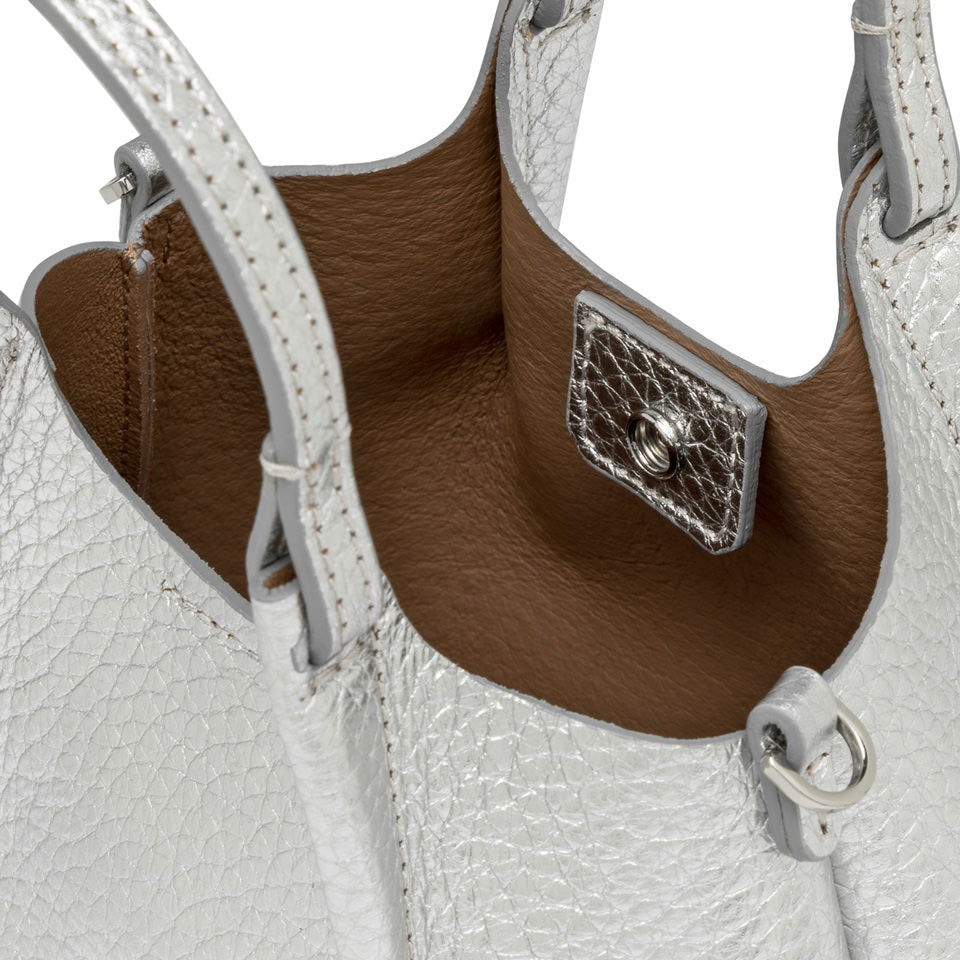Gianni Chiarini borsa a mano in pelle "Dua" Argento BS9718RNGDBL.14369 SILVER-CLAY