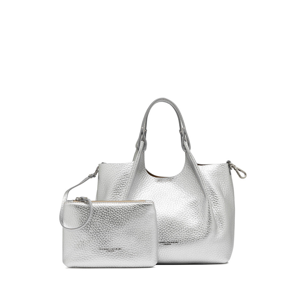 Gianni Chiarini borsa a mano in pelle "Dua" Argento BS9719RNGDBL.14369 SILVER-CLAY