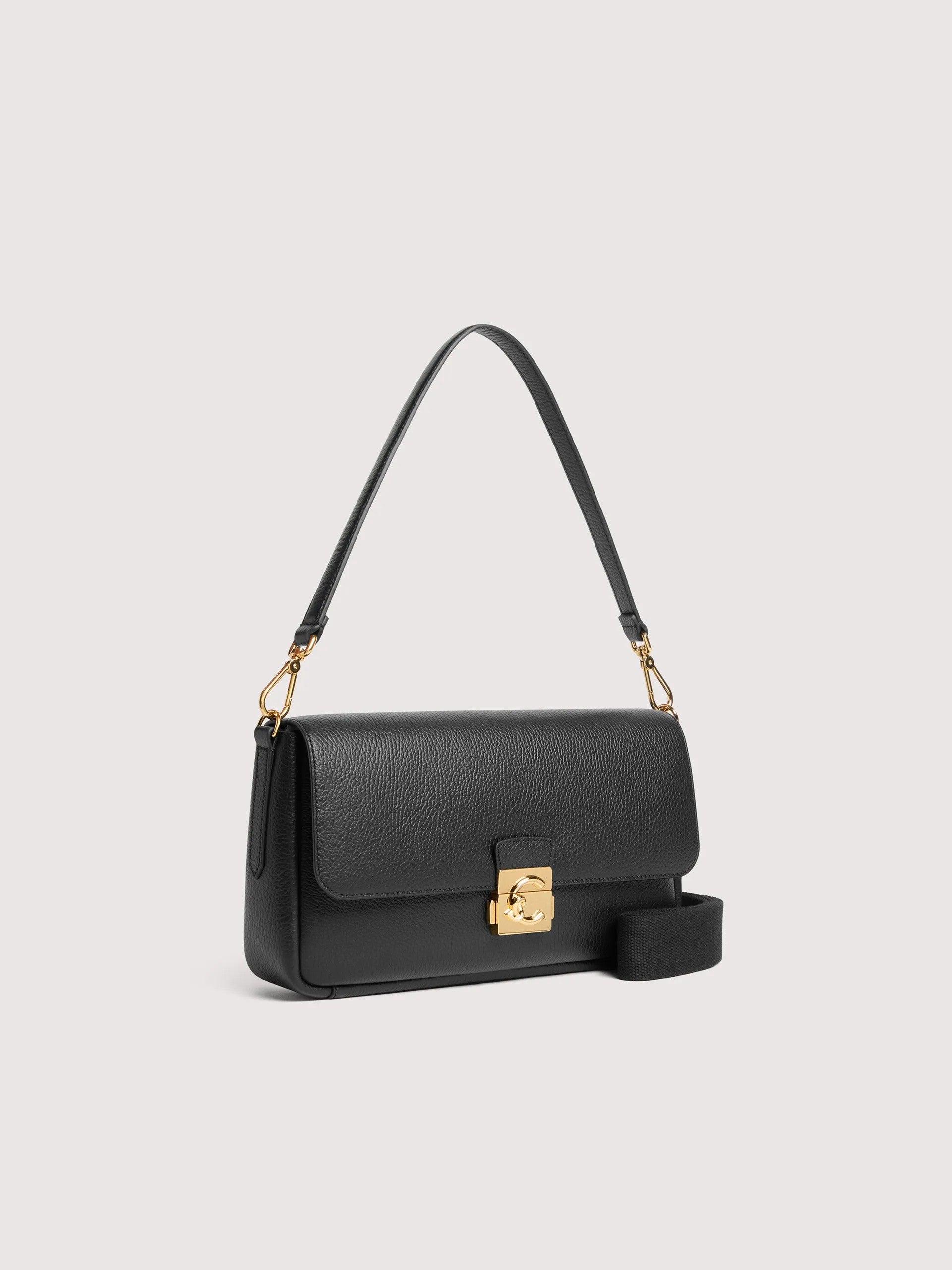Coccinelle borsa a spalla in pelle "C-Me Lock" Nero E1U4K120101.001 NOIR