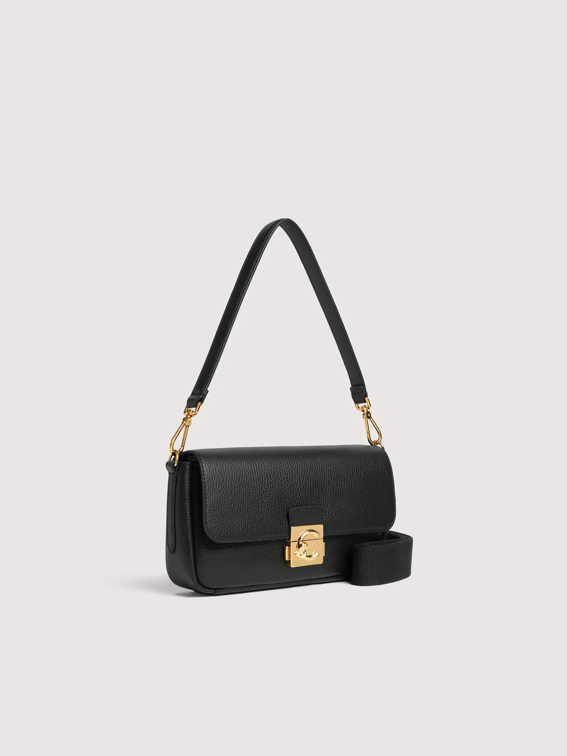 Coccinelle borsa a spalla in pelle "C-Me Lock" Nero E1U4K120201.001 NOIR