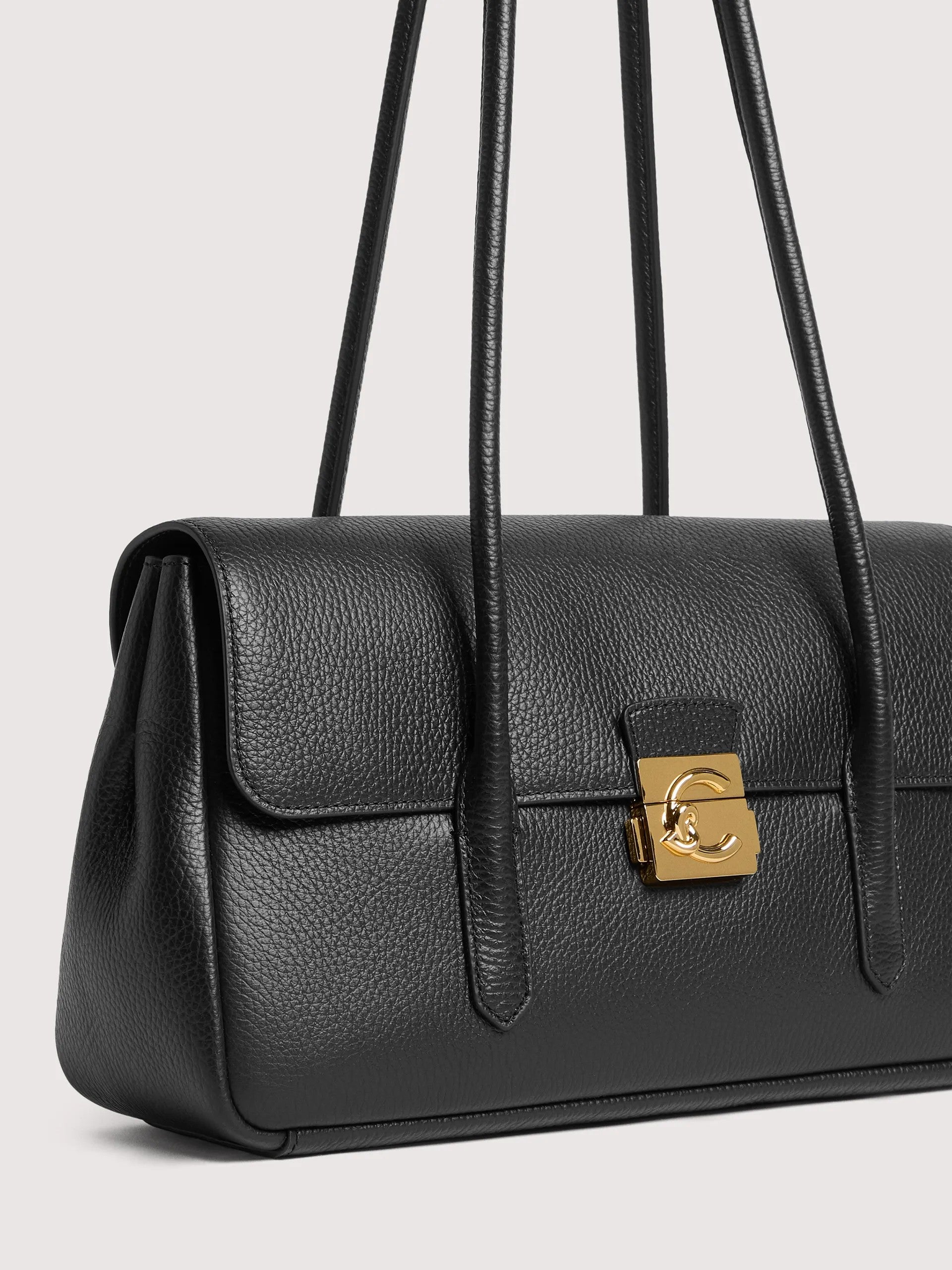 Coccinelle borsa a spalla in pelle "C-Me Lock" Nero E1U4K120301.001 NOIR