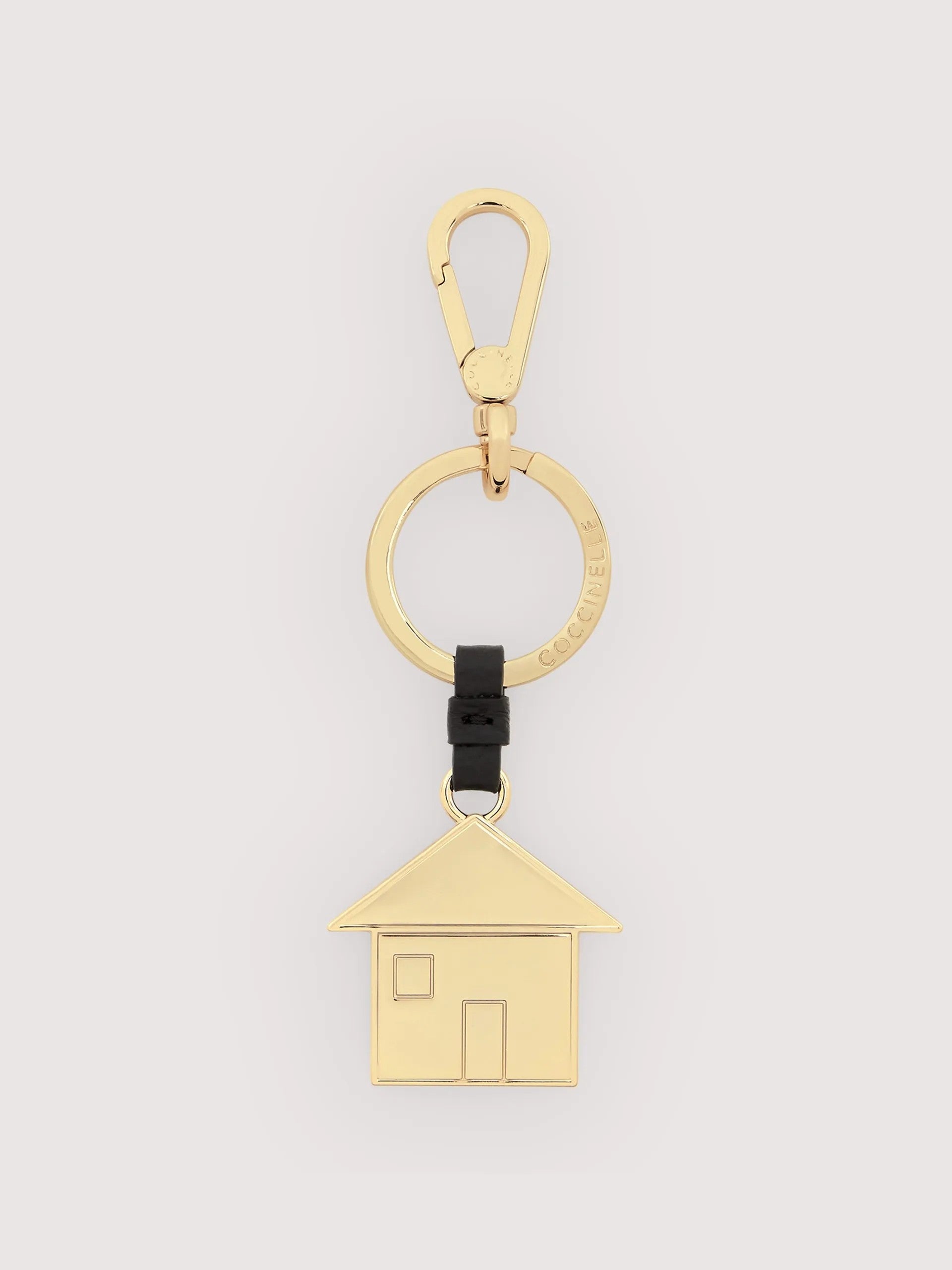 Coccinelle portachiavi in metallo e pelle "Basic Metal" Nero E2M9K41R902.001 NOIR