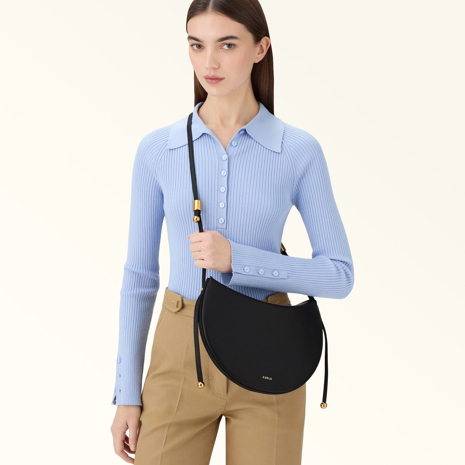 Furla borsa a spalla in pelle "Moonstone" Nero WB01868.O6000 NERO