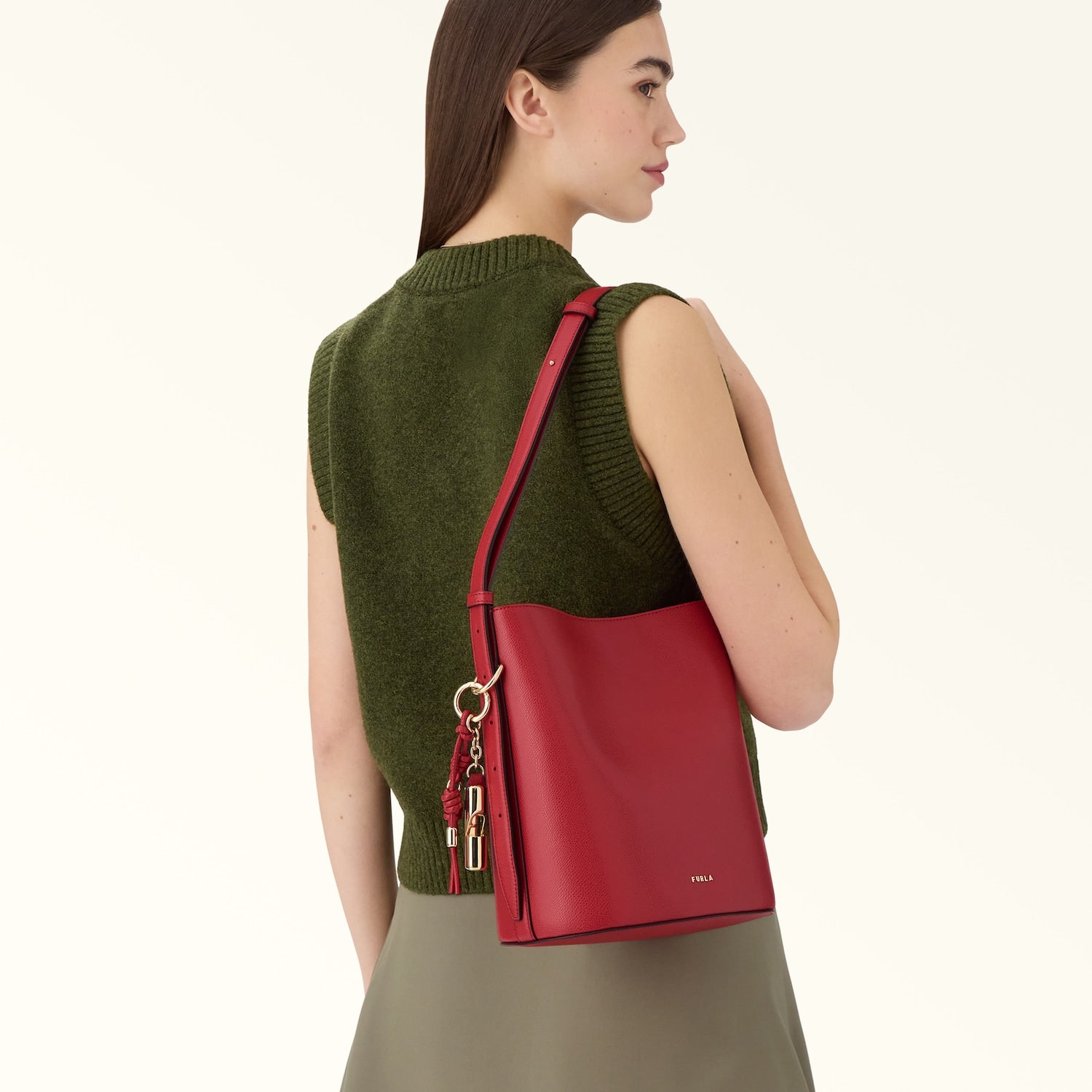Furla borsa secchiello in pelle "Roxie" Rosso WB01875.4484S RED