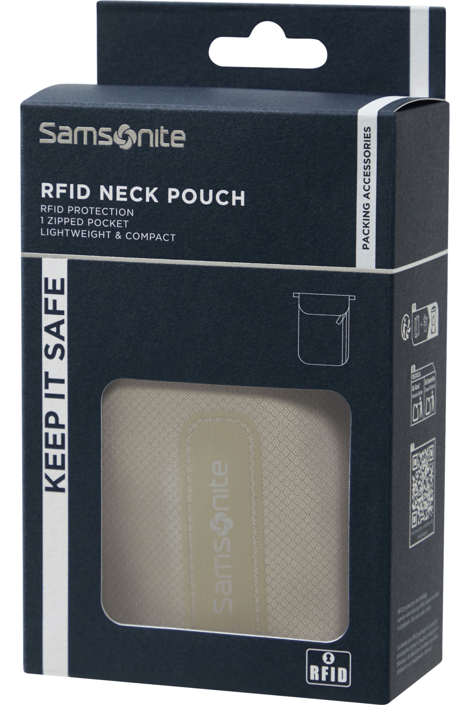 Samsonite porta documenti da collo in tessuto "Ta Revolution" Beige 157361.2957 ECLIPSE GREY