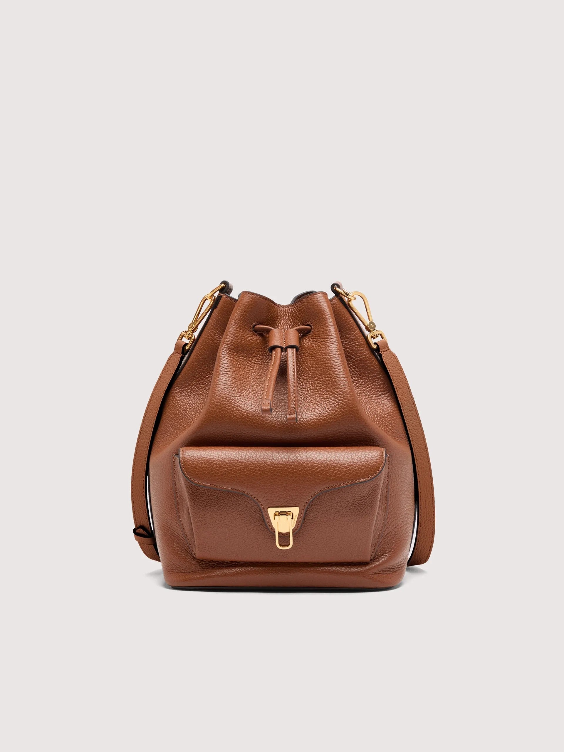 Coccinelle borsa secchiello in pelle "Beat Generation" Cuoio E1TFK230201.W11 COGNAC