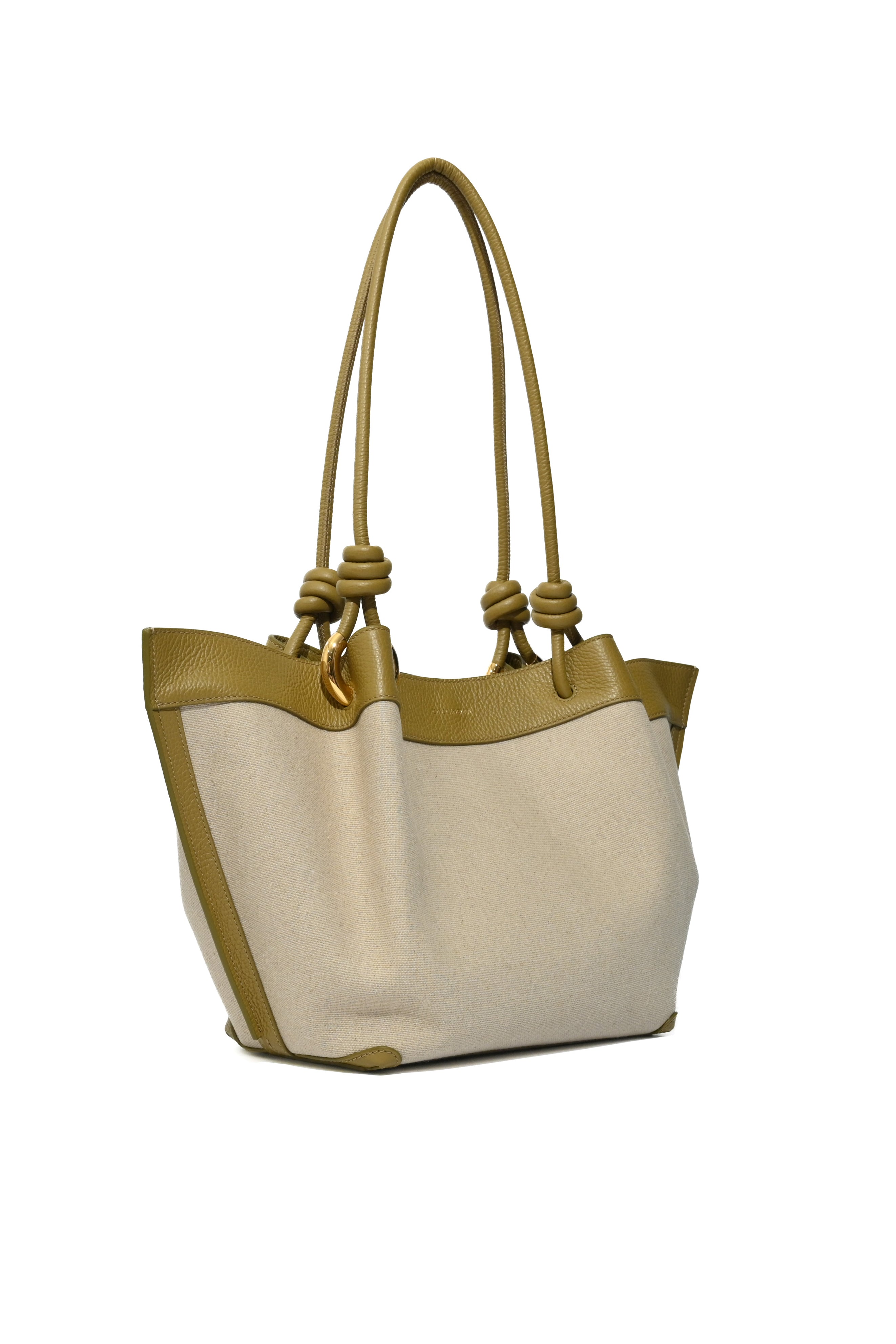 Coccinelle borsa shopping intessuto e pelle "Finn Canvas" Verde E1U06110201.824 NATURAL/SEAG