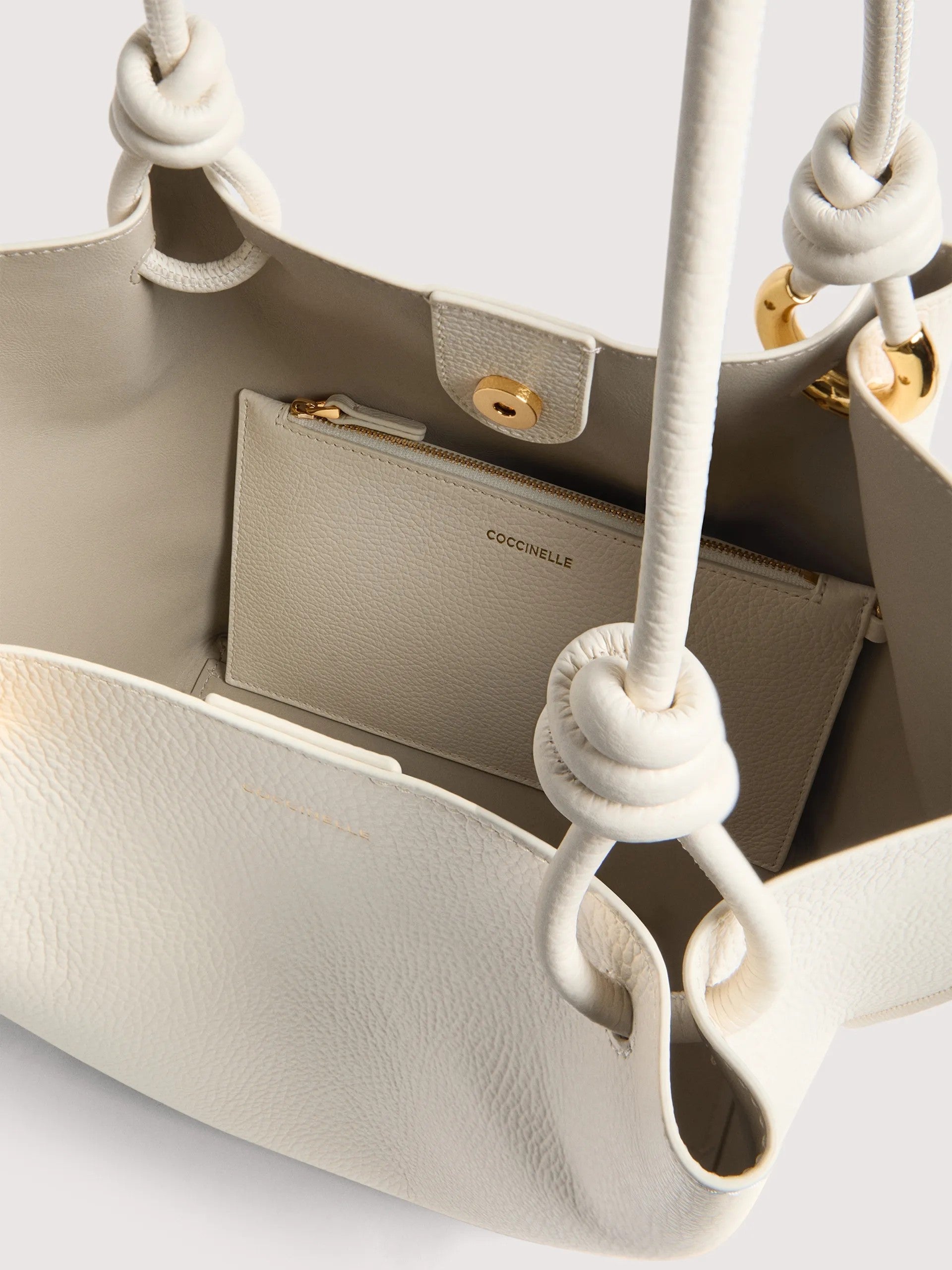 Coccinelle borsa shopping pelle "Finn" Bianco E1U07110201.N17 PEARL