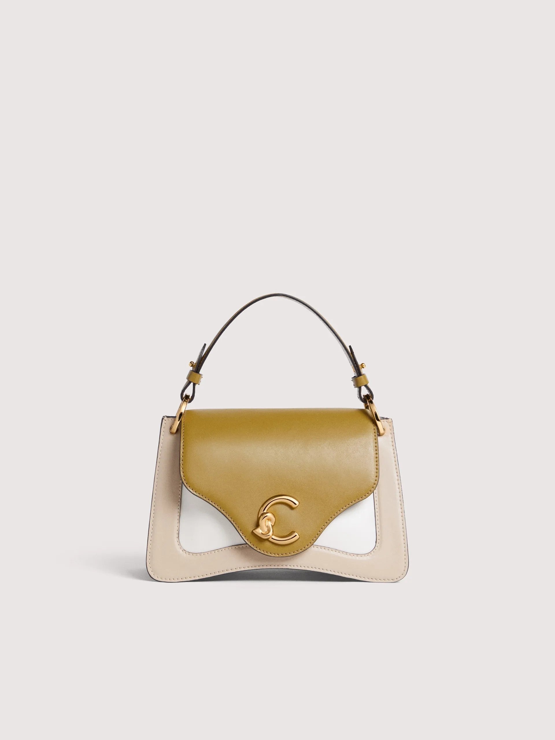 Coccinelle borsa a mano in pelle "C-Me Calf Tricolor" Multicolor E1U4H180201.808 SANDS/SEAG/PEA