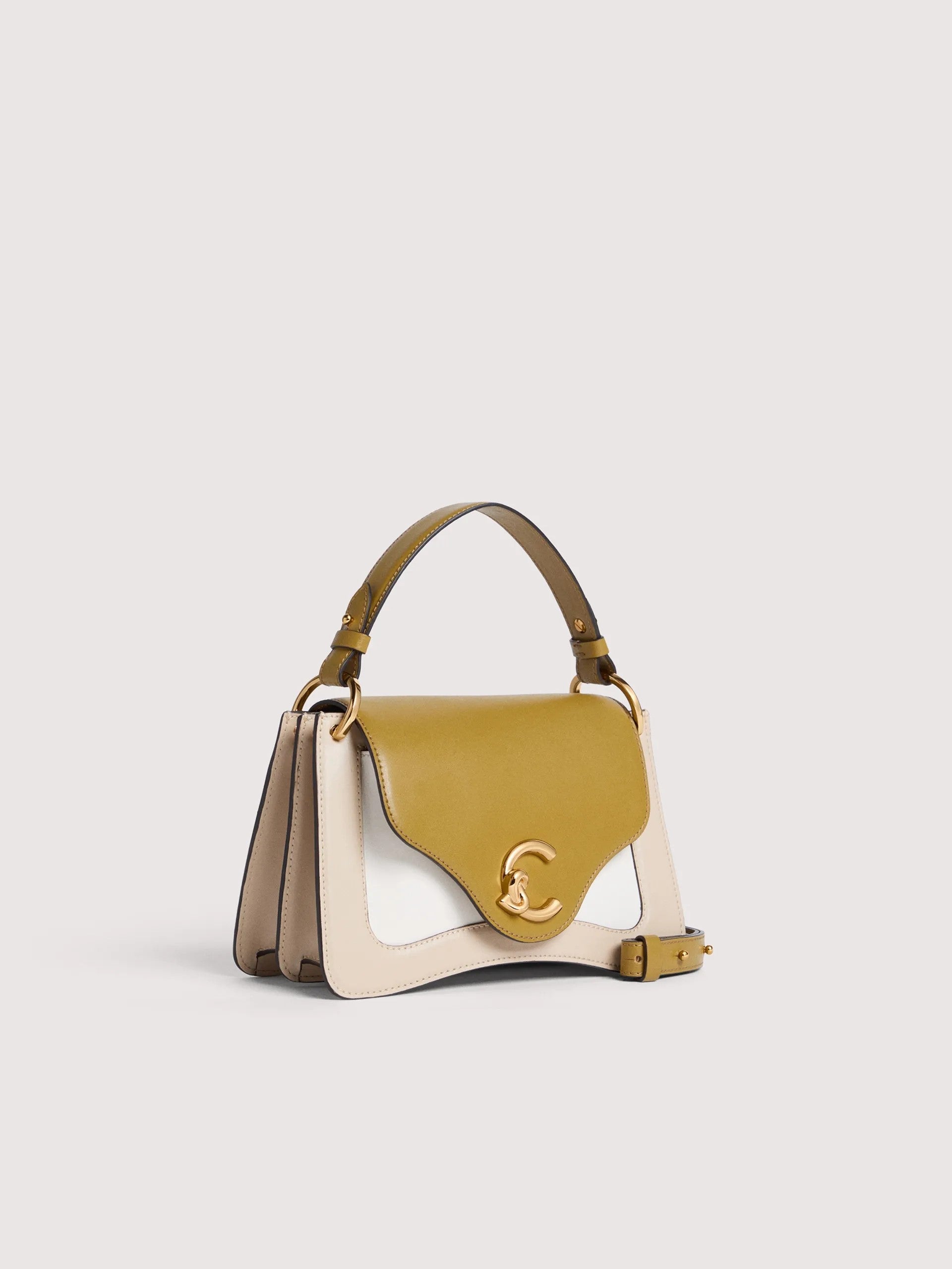 Coccinelle borsa a mano in pelle "C-Me Calf Tricolor" Multicolor E1U4H180201.808 SANDS/SEAG/PEA