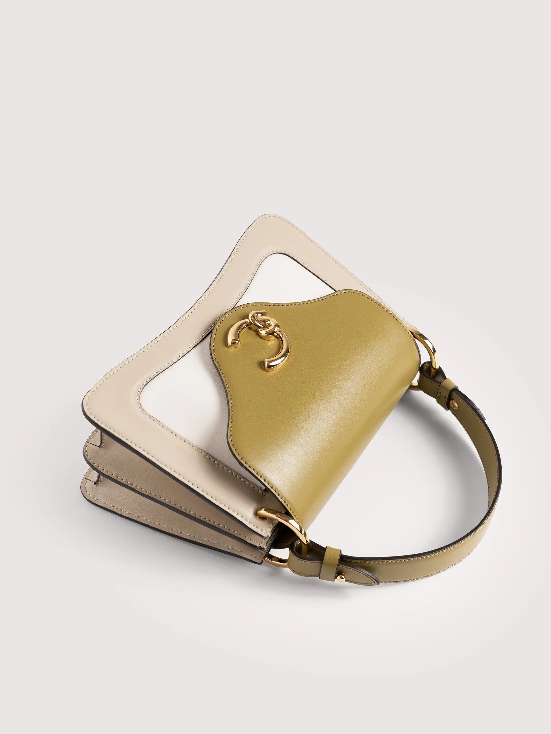 Coccinelle borsa a mano in pelle "C-Me Calf Tricolor" Multicolor E1U4H180201.808 SANDS/SEAG/PEA