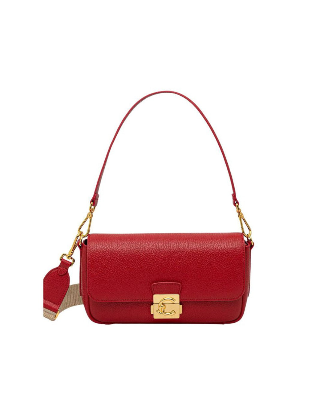 Coccinelle borsa a spalla in pelle "C-Me Lock" Rosso E1U4K120201.R02 SCARLET