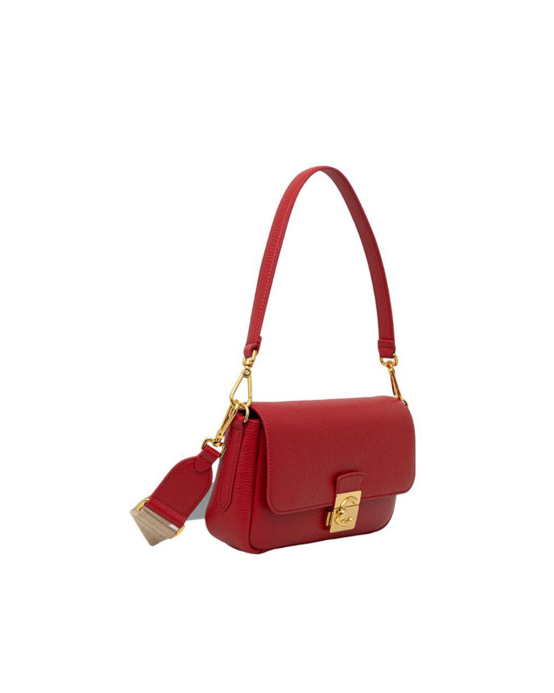 Coccinelle borsa a spalla in pelle "C-Me Lock" Rosso E1U4K120201.R02 SCARLET