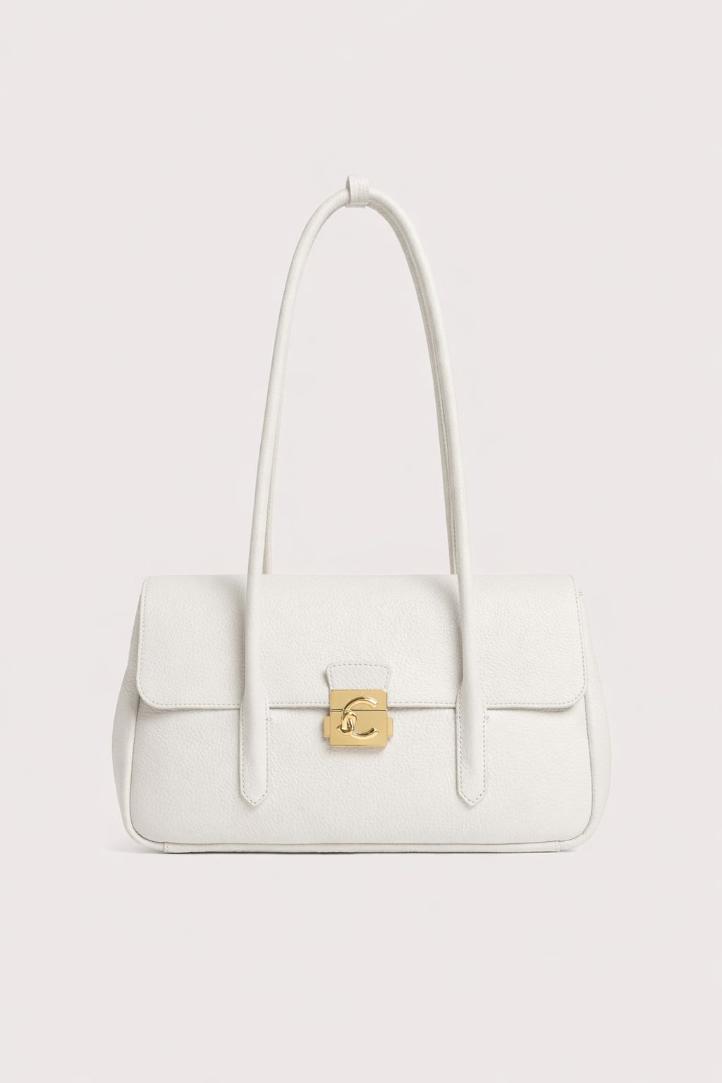 Coccinelle borsa a spalla in pelle "C-Me Lock" Bianco E1U4K120301.N17 PEARL