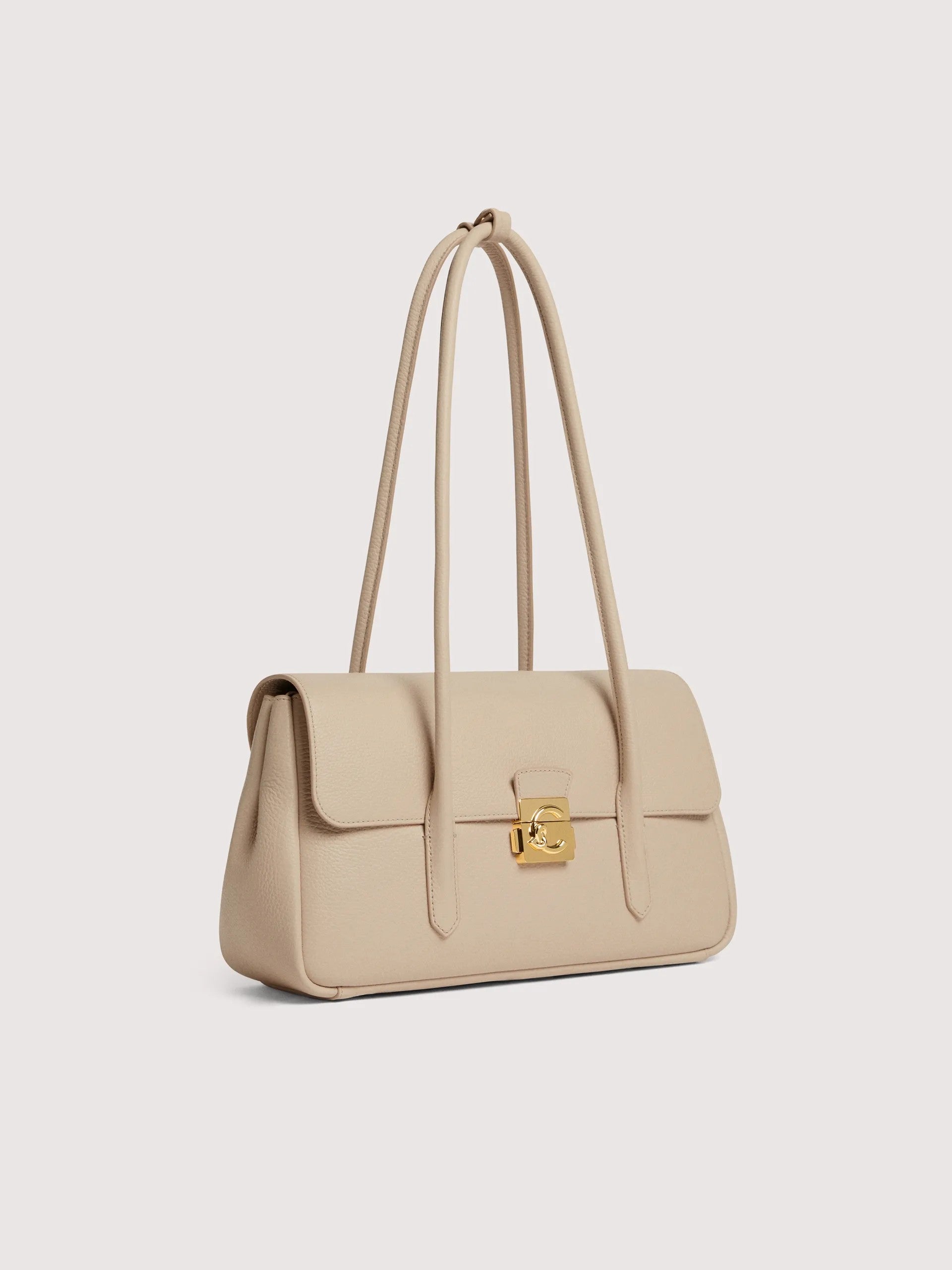 Coccinelle borsa a spalla in pelle "C-Me Lock" Beige E1U4K120301.N64 SANDSHELL
