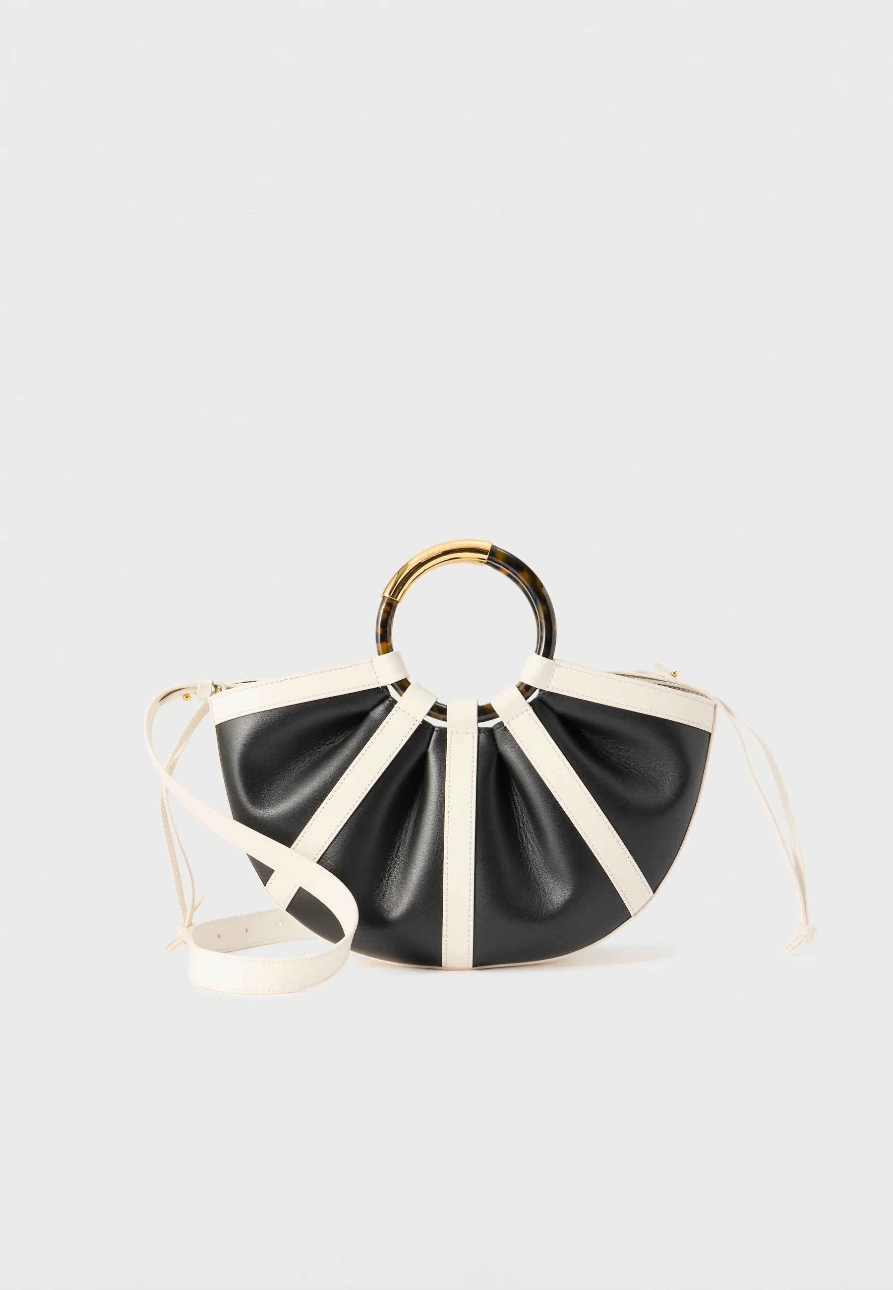 Coccinelle borsa a mano in pelle "Shell Bicolor" Bianco e nero E1U5B180201.806 PEARL/NOIR