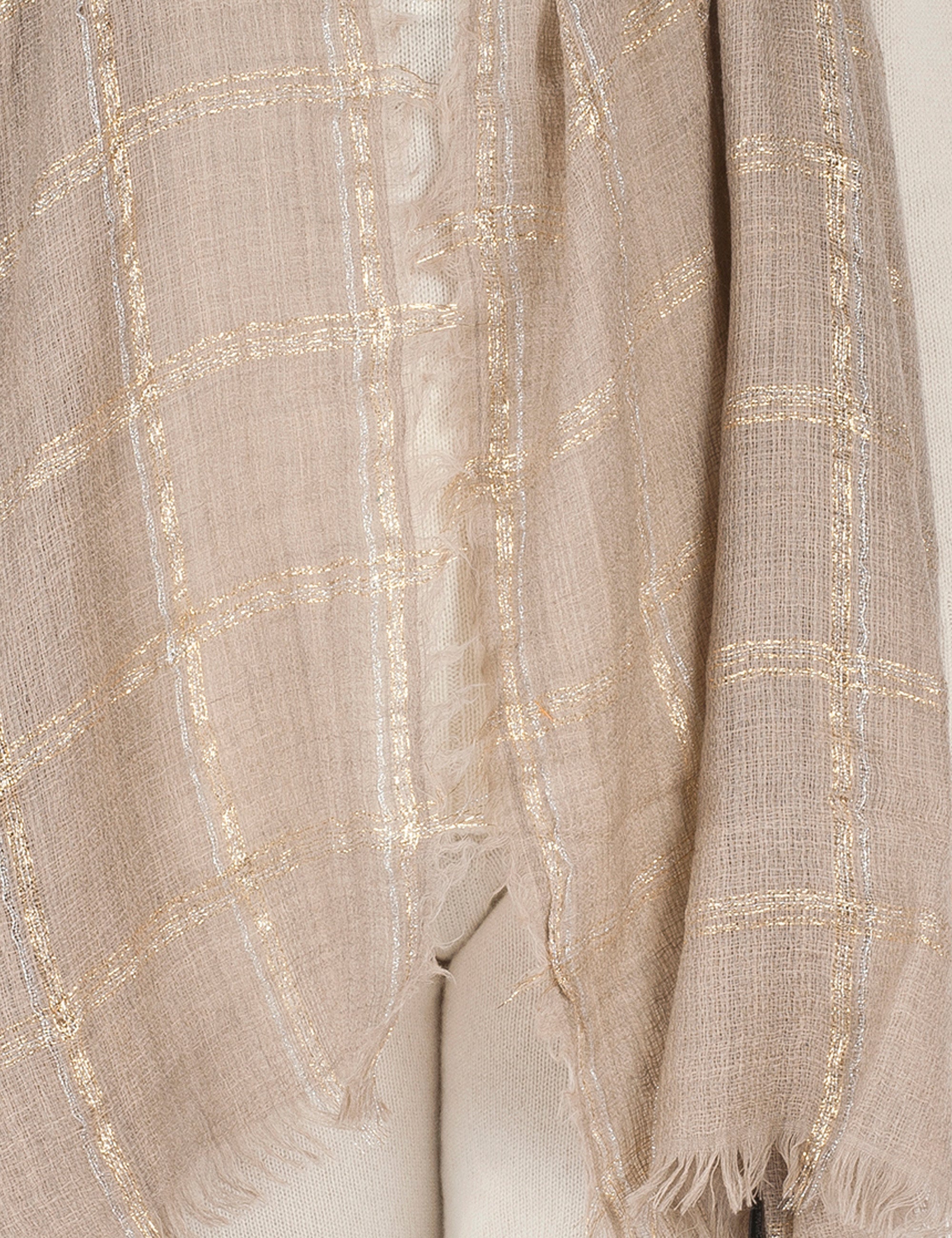 Gaynor Bongard sciarpa in lana "Livia" Beige LIVIA.BEIGE