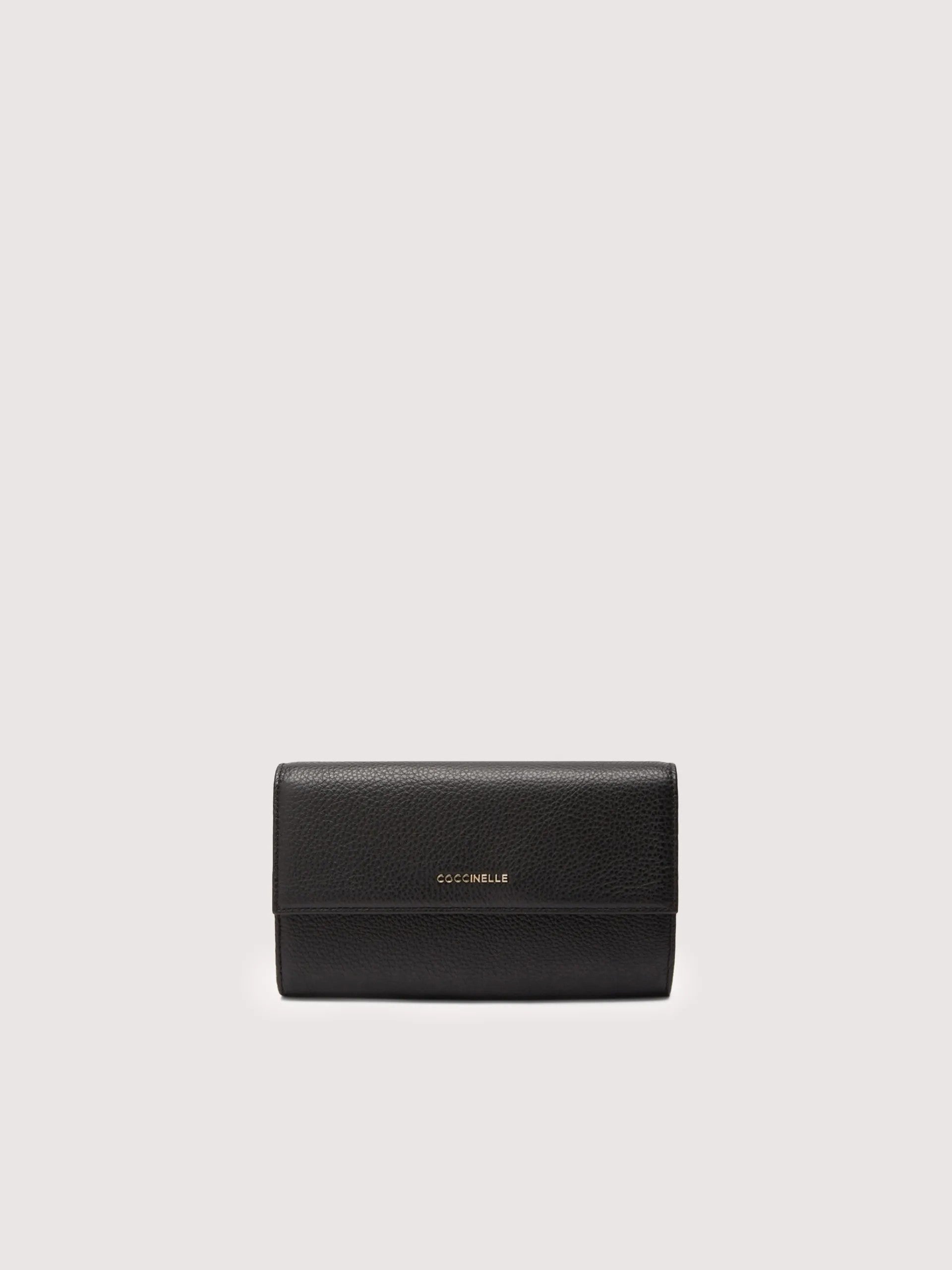 Coccinelle portafogli in pelle "Metallic Soft" Nero E2MW5118501.001 NOIR