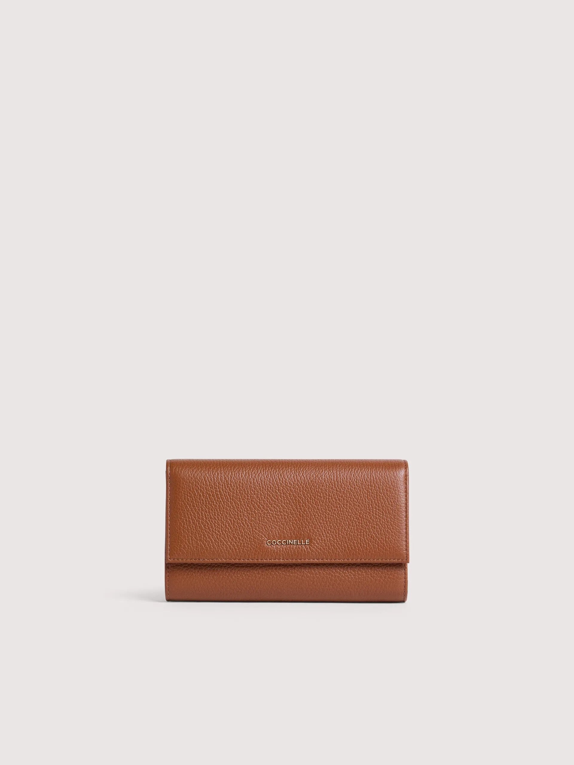 Coccinelle portafogli in pelle "Metallic Soft" Cuoio E2MW5118501.W11 COGNAC