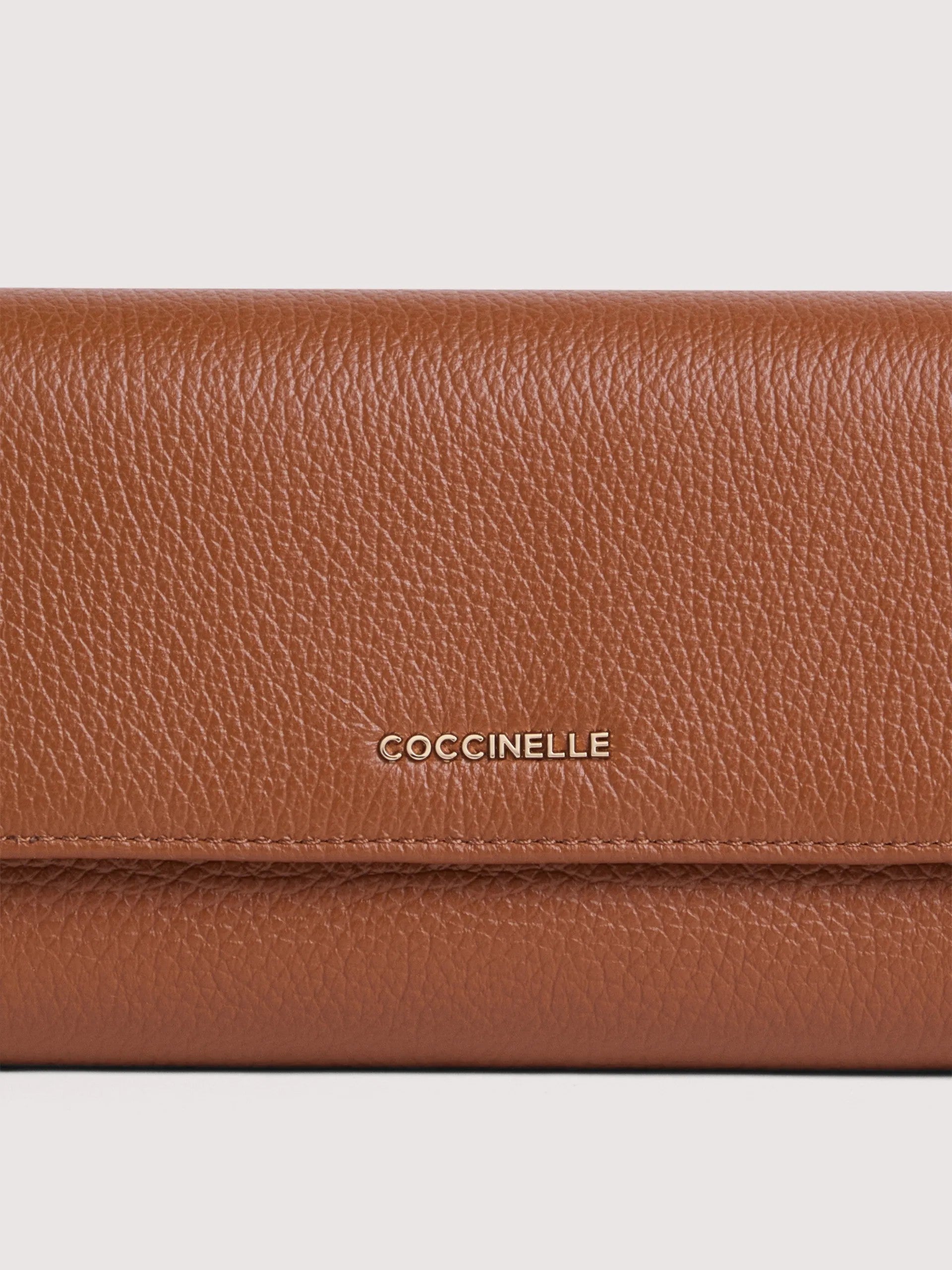 Coccinelle portafogli in pelle "Metallic Soft" Cuoio E2MW5118501.W11 COGNAC