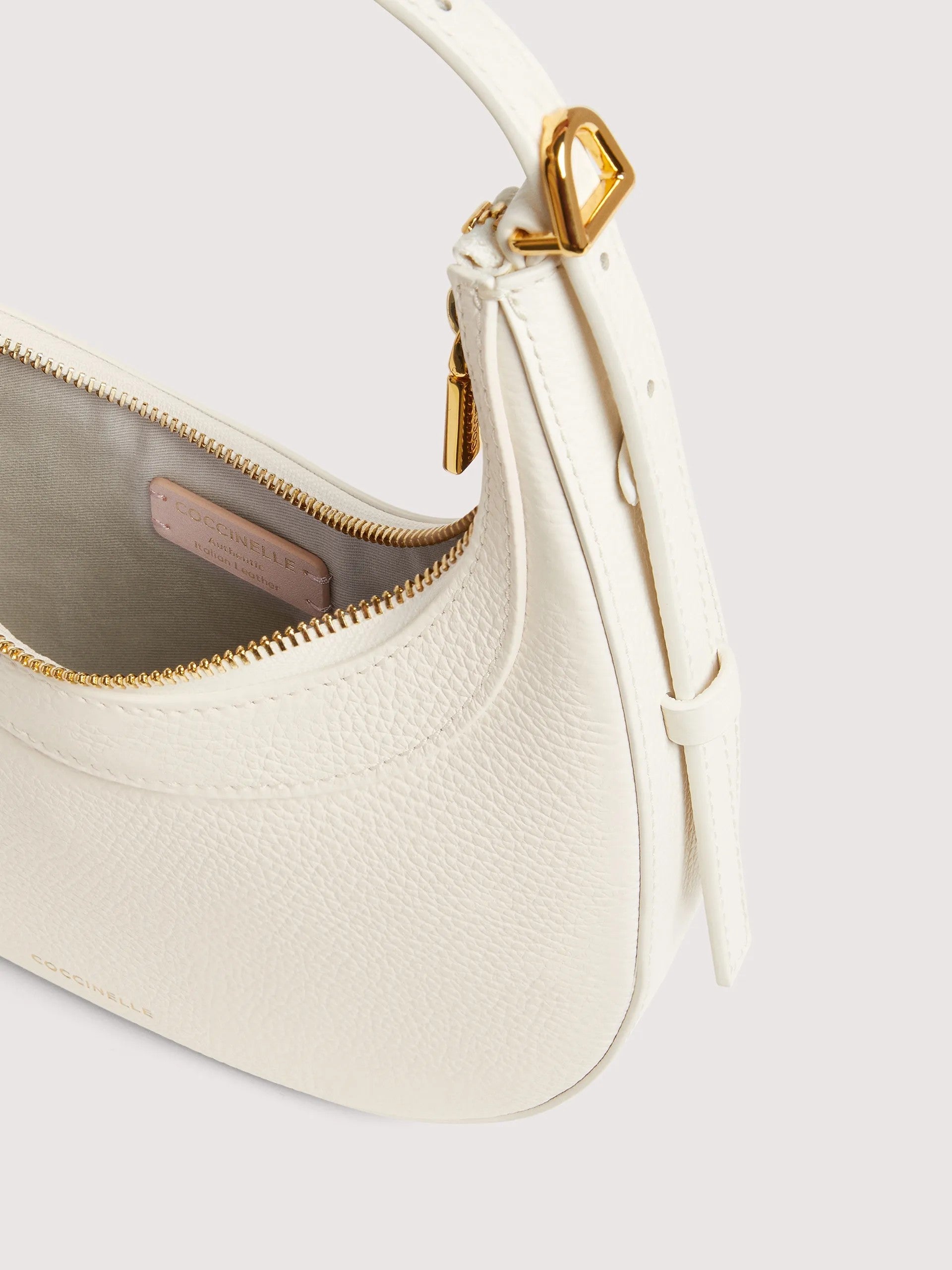 Coccinelle borsa a spalla in pelle "Whisper" Bianco E5PIP530101.N17 PEARL