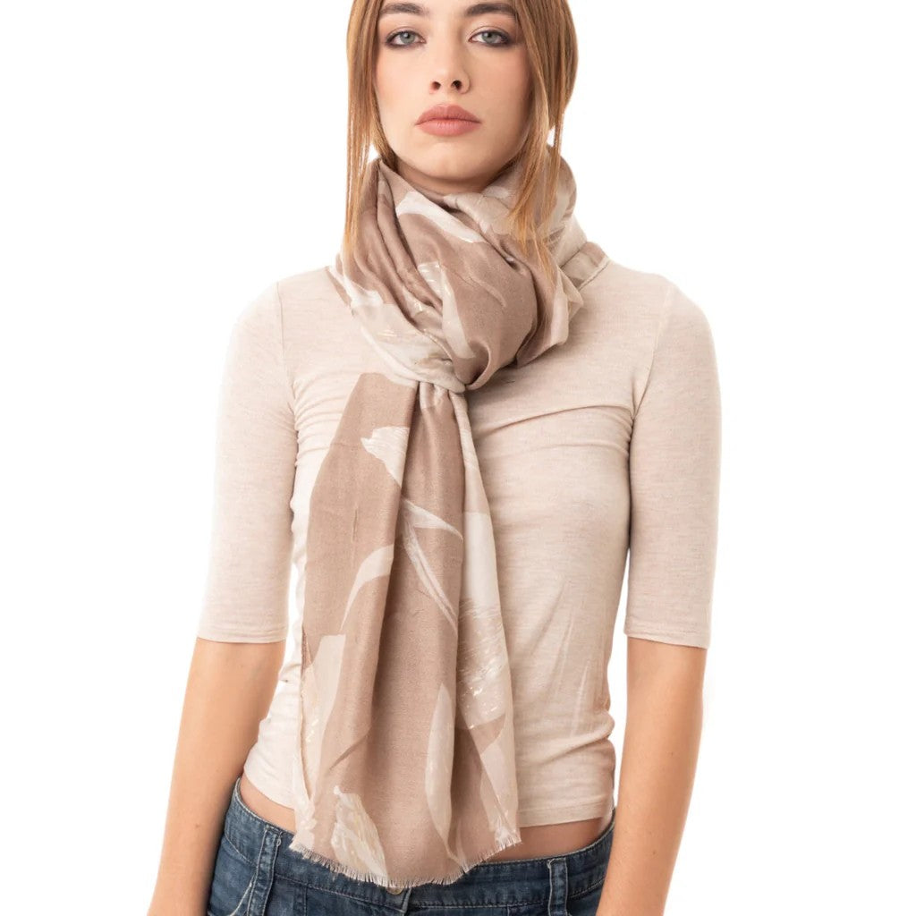 Mya Accessories sciarpa in viscosa e cotone "Scarf" Beige G22253.BEIGE