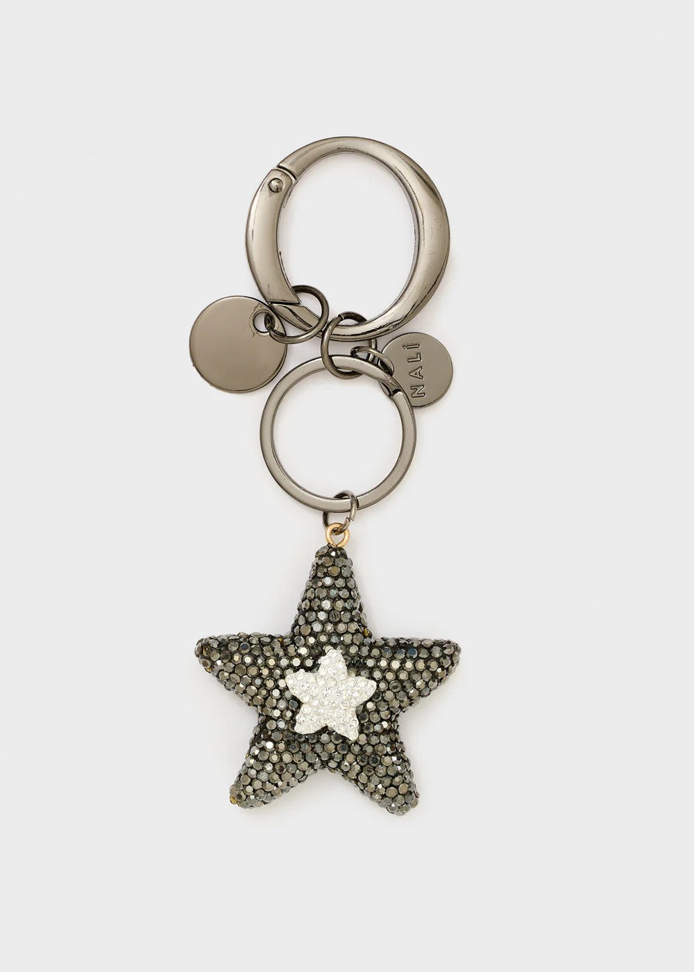Nalì portachiavi ciondolo in acciaio "Stars" Argento EMPT0045.NERO/ARGENTO