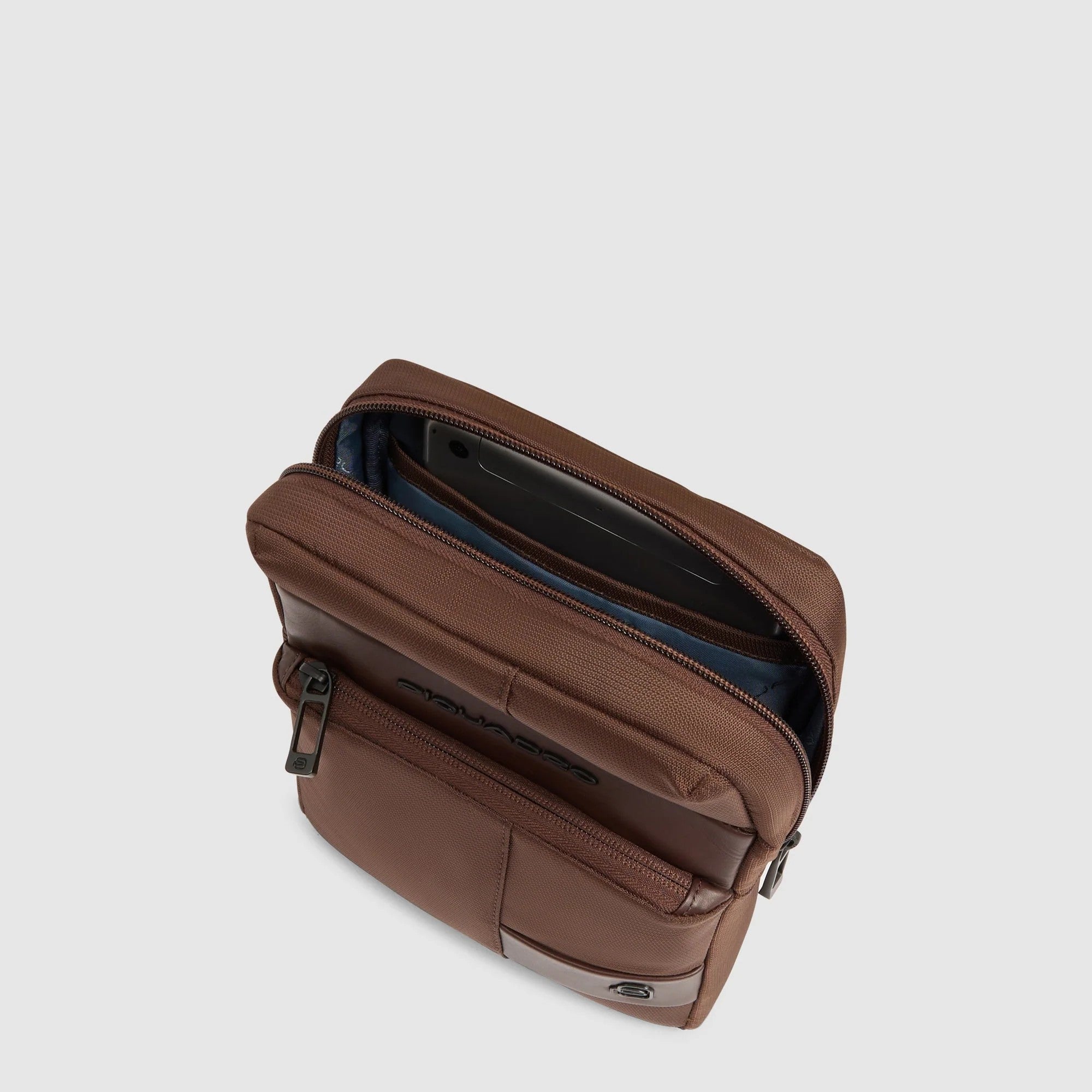 Piquadro borsello in tessuto e pelle "Wollem" Marrone CA3084W129.M2