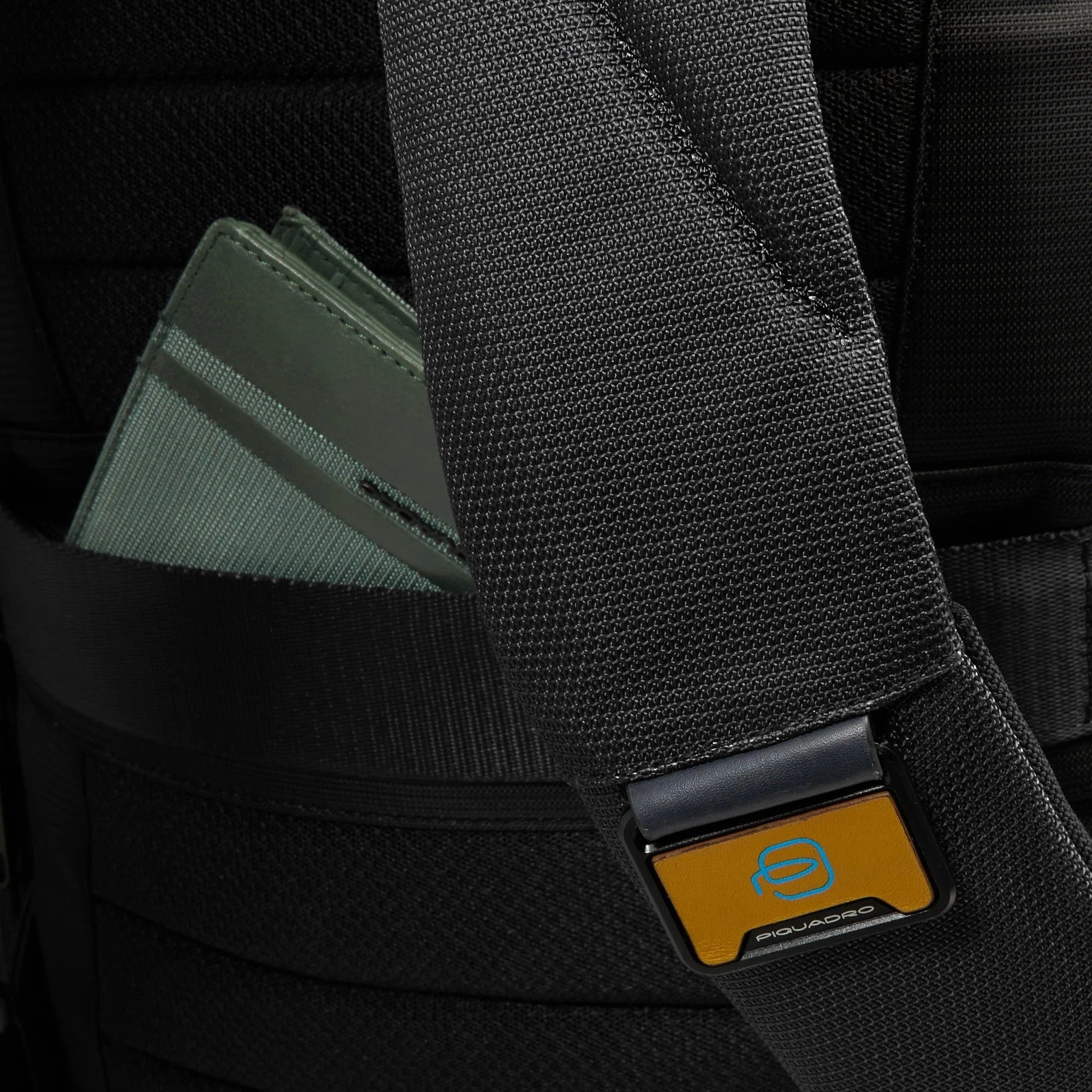 Piquadro zaino in tessuto e pelle "Lyss" Nero CA6928S143BM.N