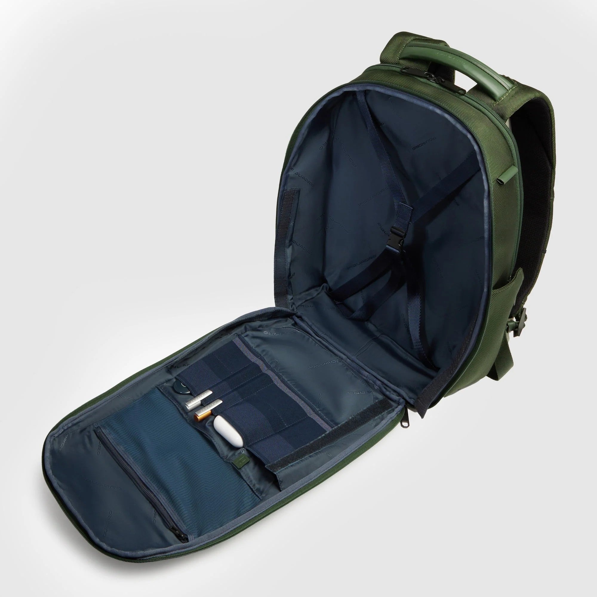 Piquadro zaino in tessuto e pelle "Lyss" Verde CA6928S143BM.VE