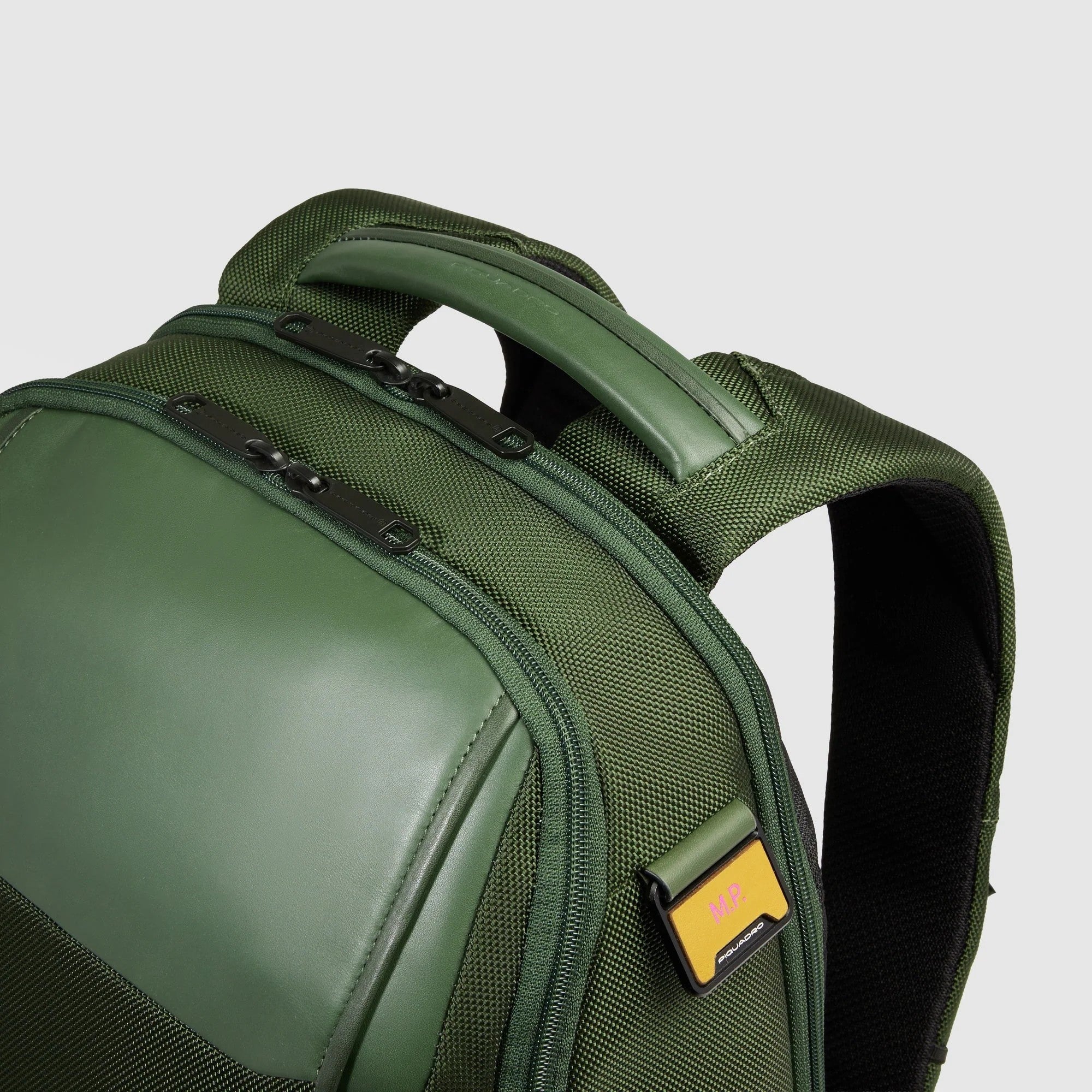 Piquadro zaino in tessuto e pelle "Lyss" Verde CA6928S143BM.VE