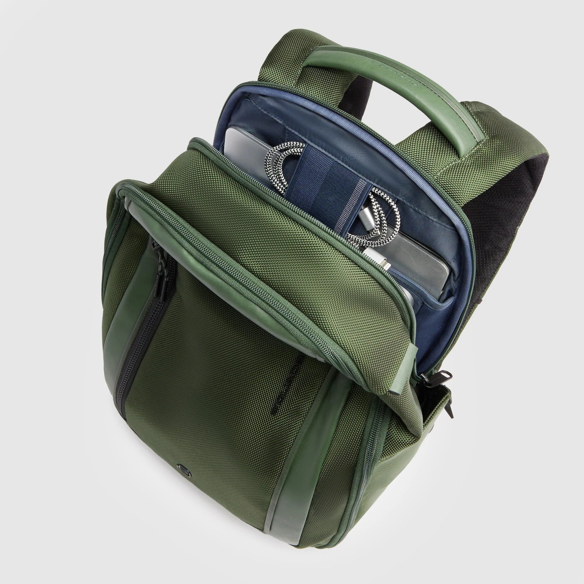 Piquadro zaino in tessuto e pelle "Lyss" Verde CA6927S143BM.VE